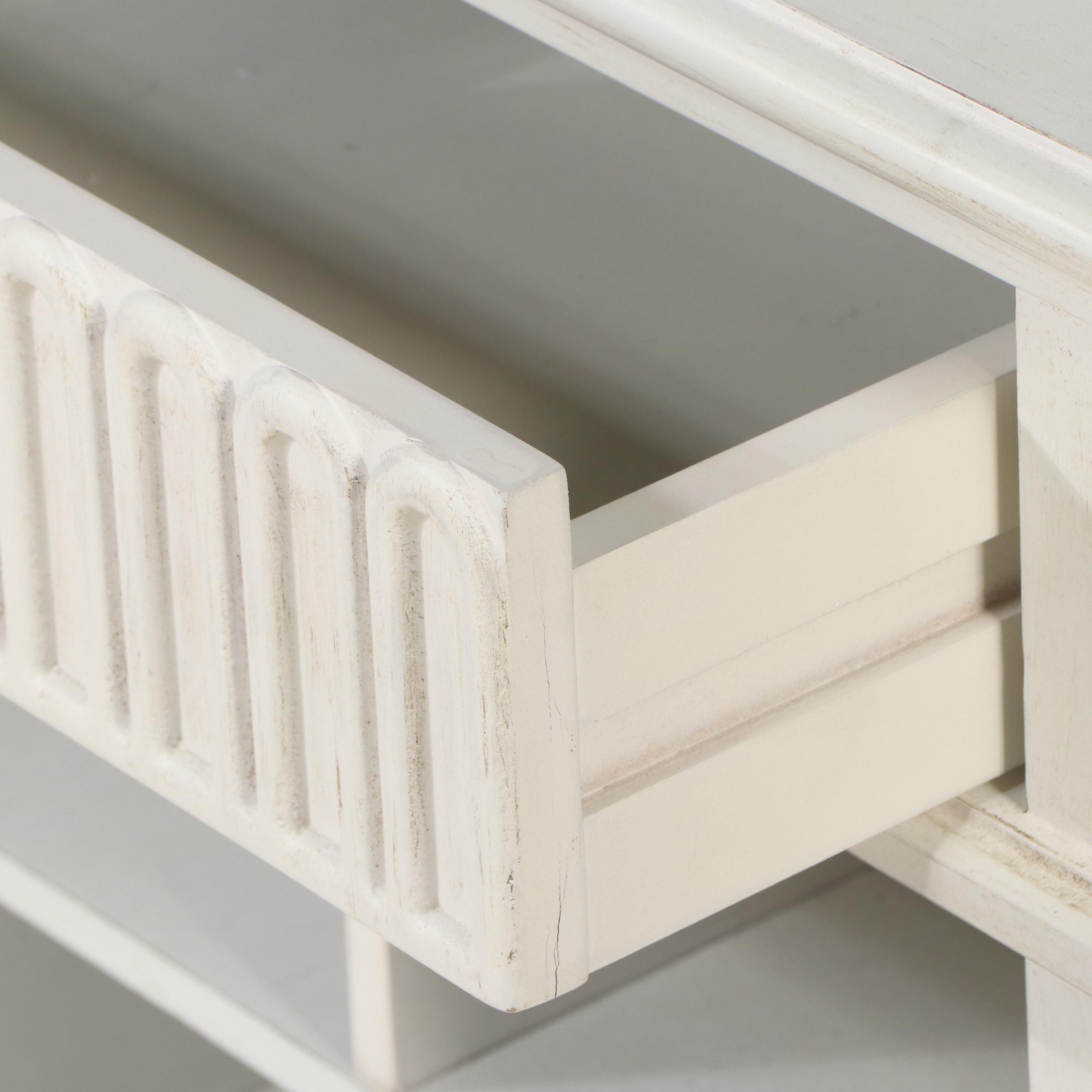 Contemporary White-Painted Wood Storage Cabinet