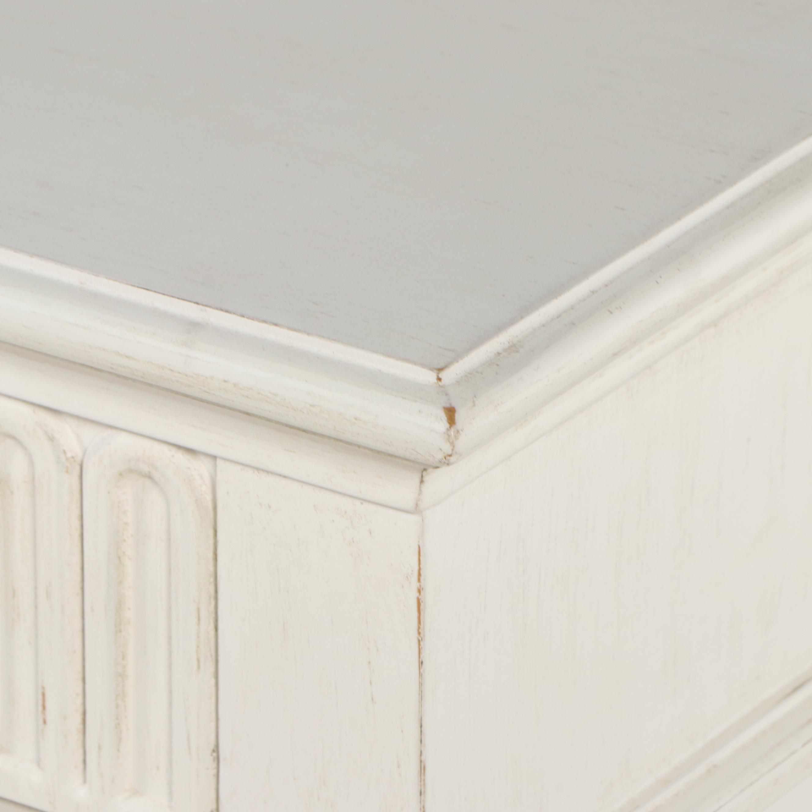 Contemporary White-Painted Wood Storage Cabinet