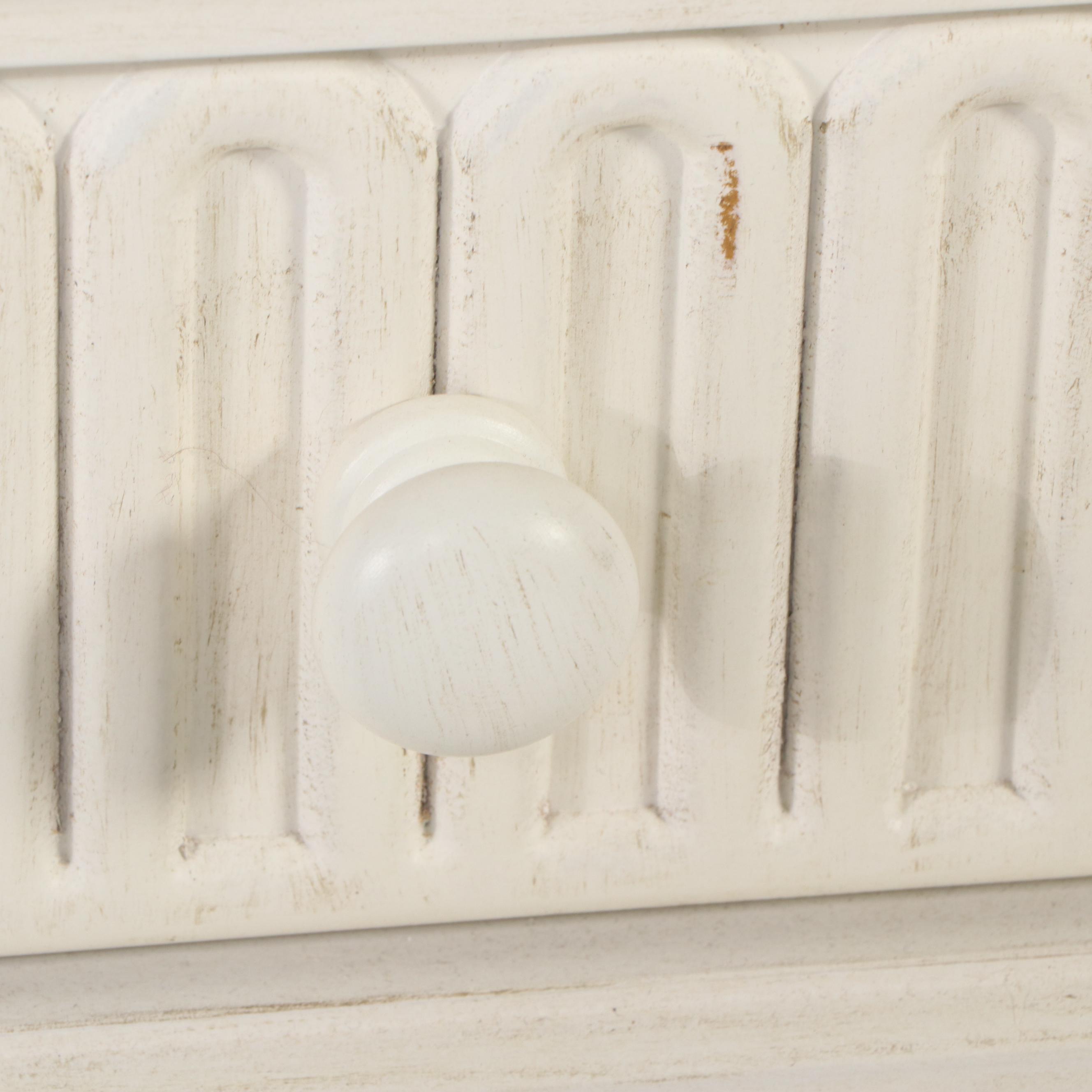 Contemporary White-Painted Wood Storage Cabinet