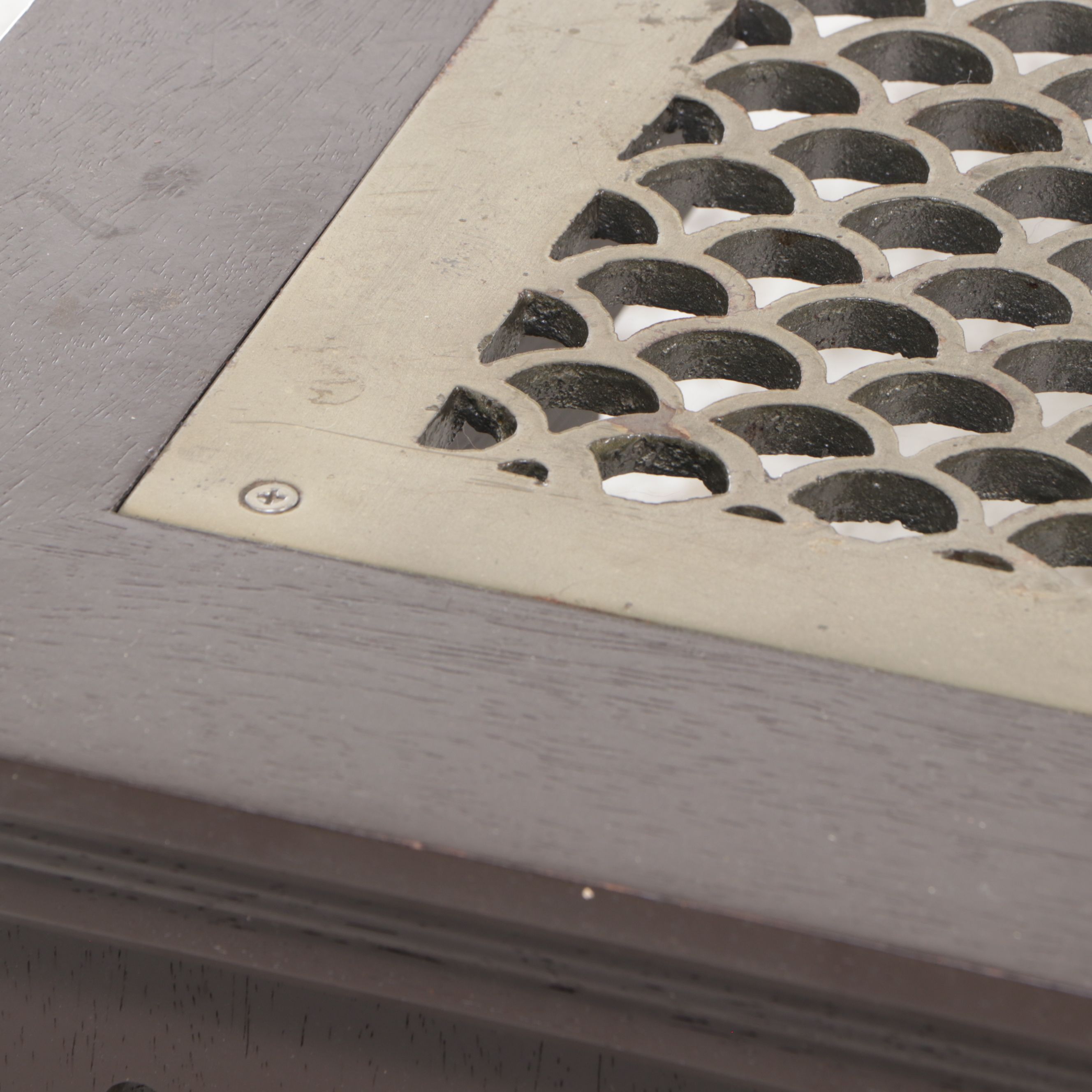Bench-Made Coffee Table with Architectural Salvage Brass Top