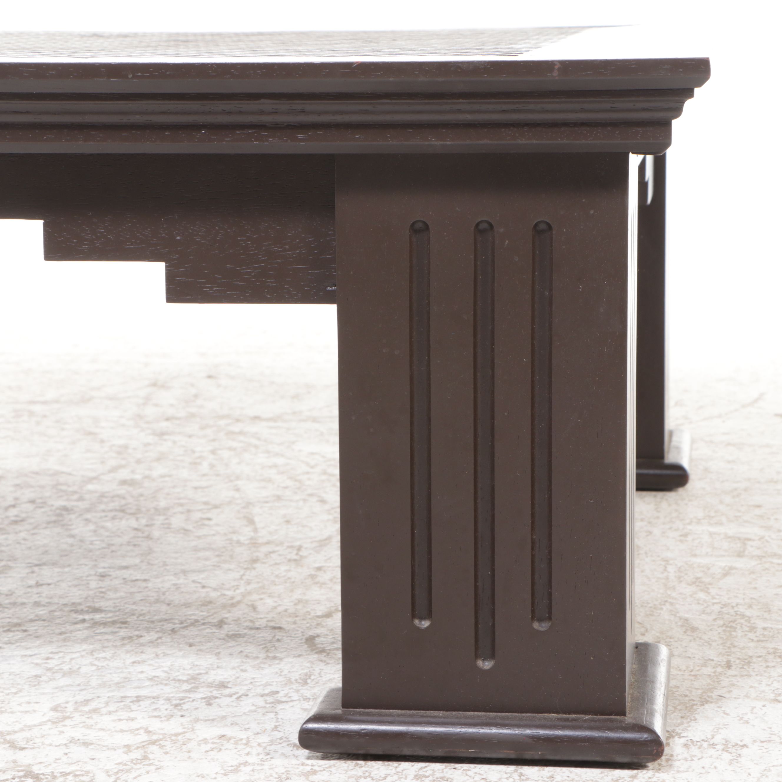 Bench-Made Coffee Table with Architectural Salvage Brass Top