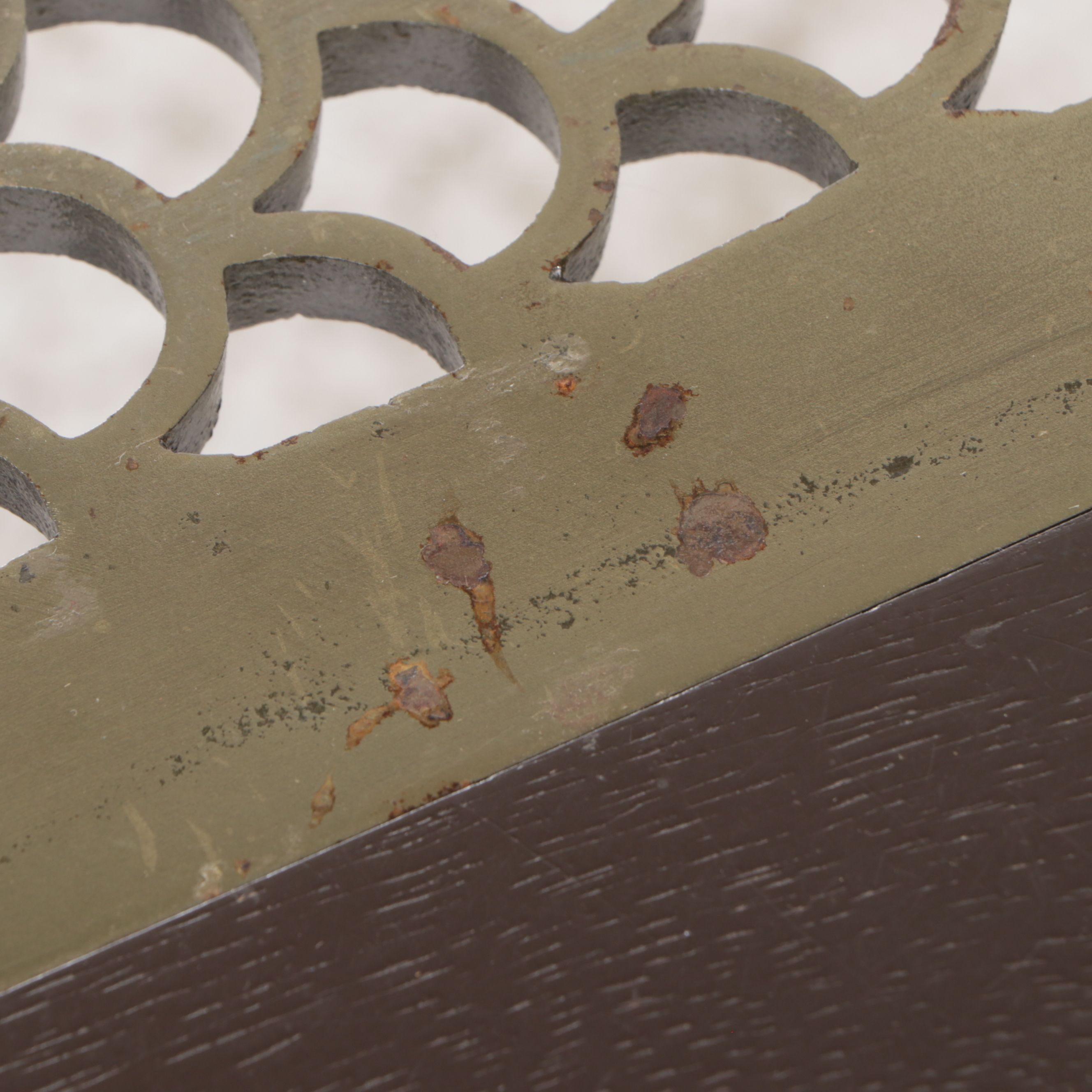 Bench-Made Coffee Table with Architectural Salvage Brass Top