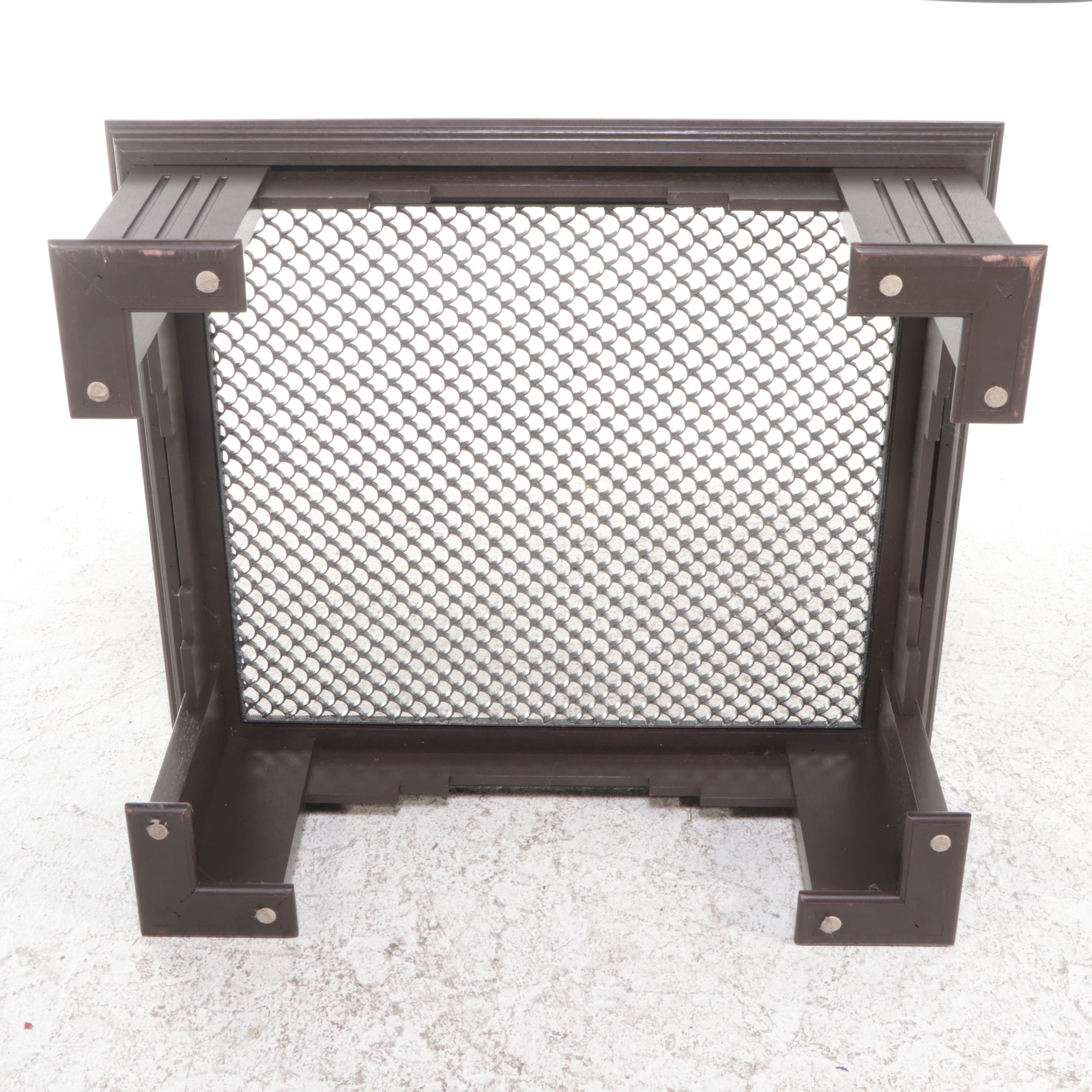 Bench-Made Coffee Table with Architectural Salvage Brass Top