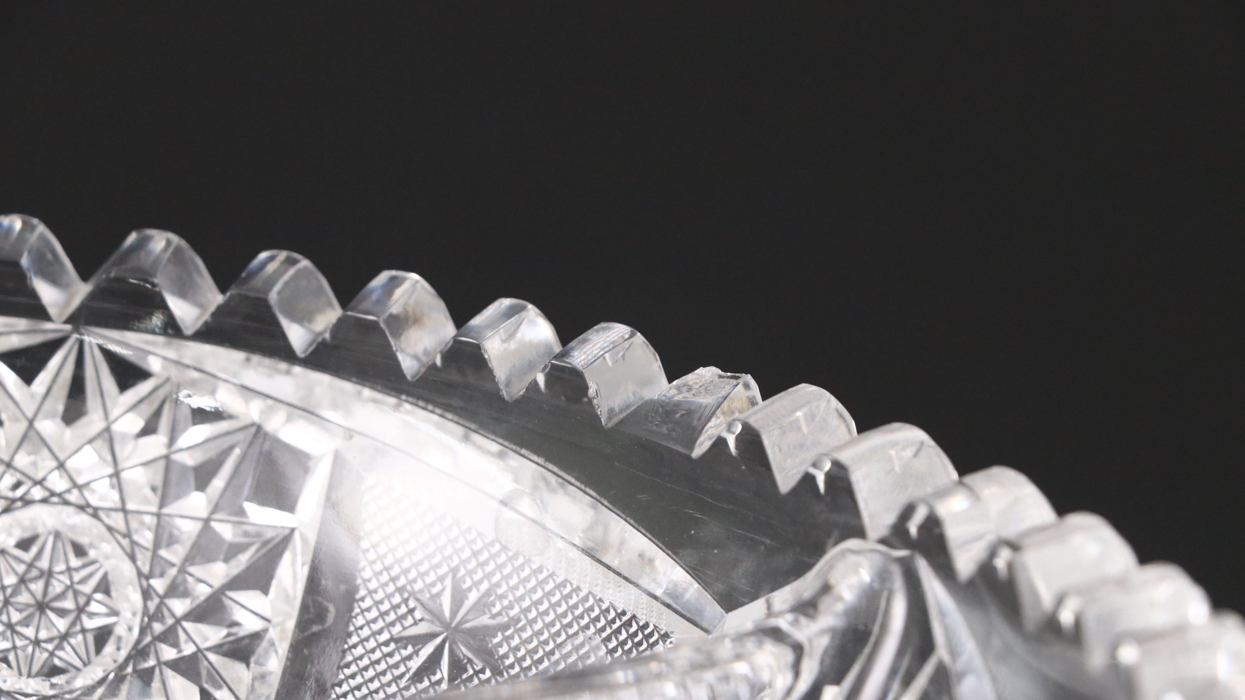 American Brilliant Style Cut Glass Divided Compote and Other Table Accessories