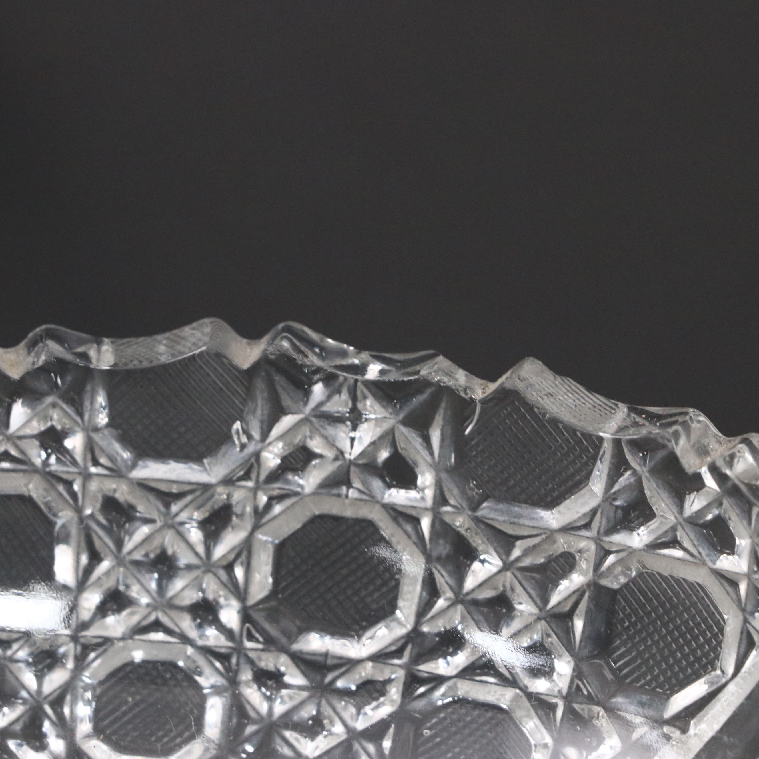 American Brilliant Style Cut Glass Divided Compote and Other Table Accessories