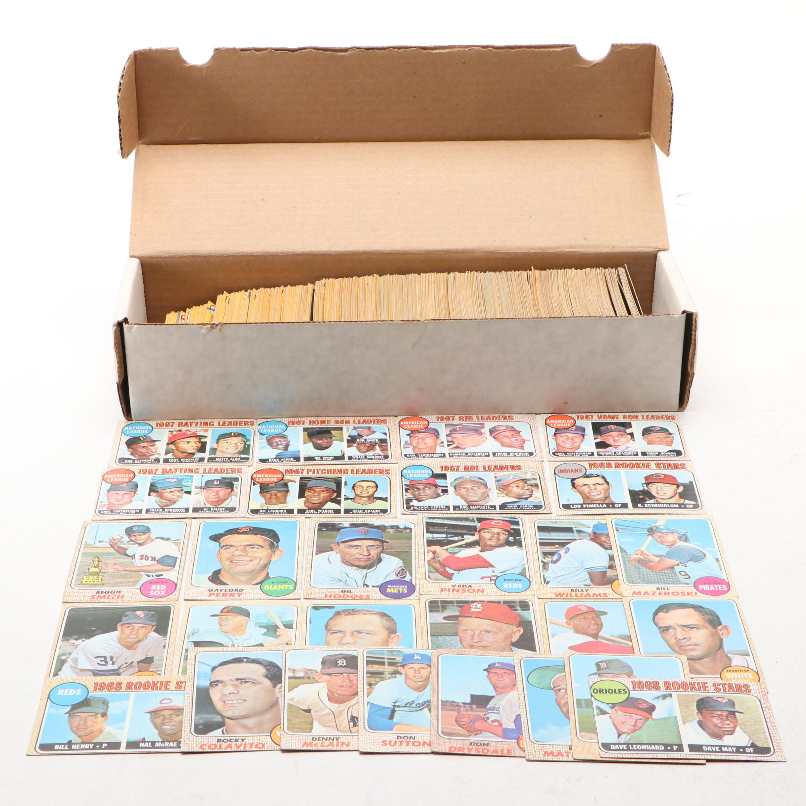 1968 Topps Baseball Cards Featuring Hank Aaron, Roberto Clemente, and More