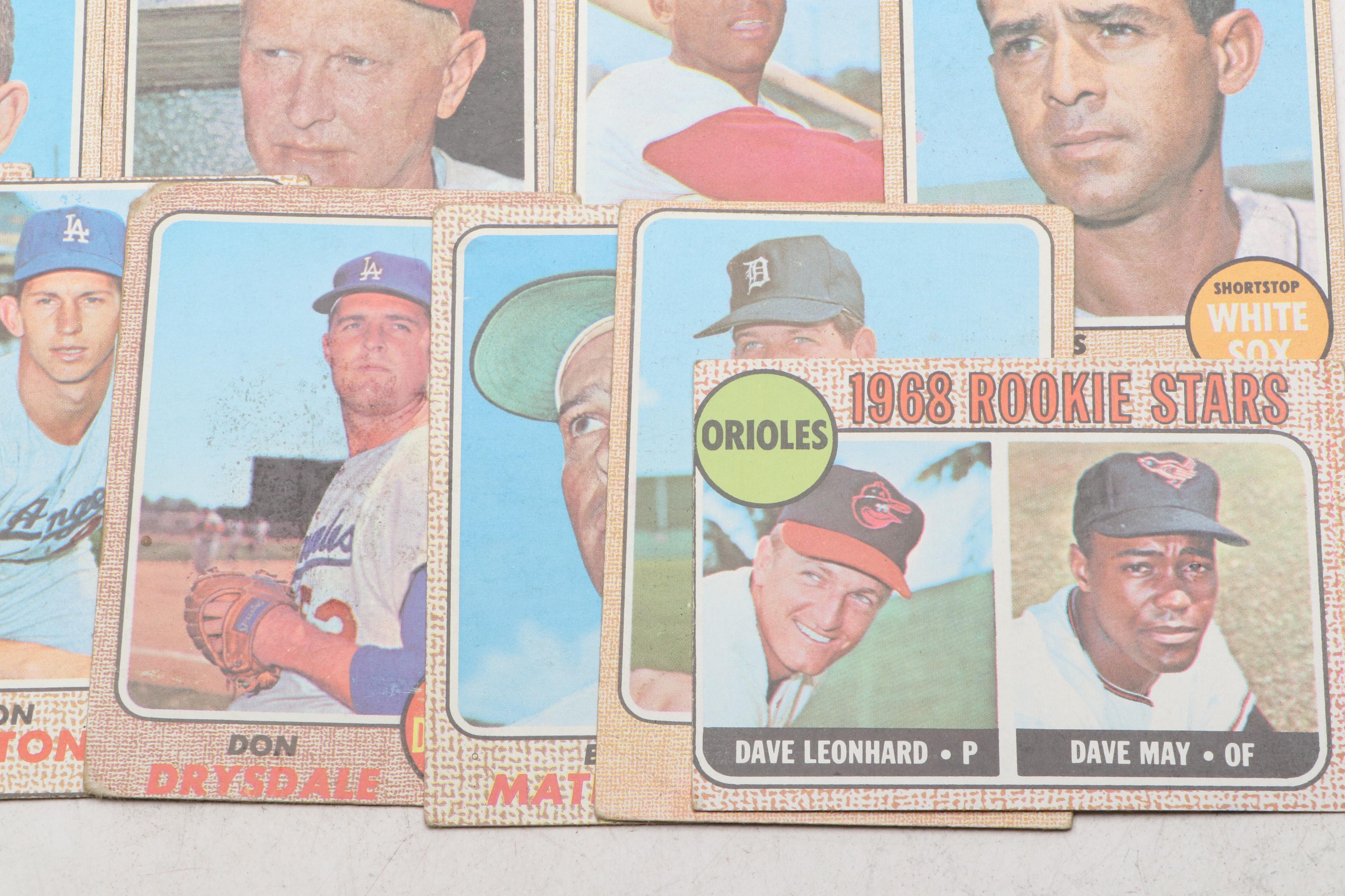 1968 Topps Baseball Cards Featuring Hank Aaron, Roberto Clemente, and More