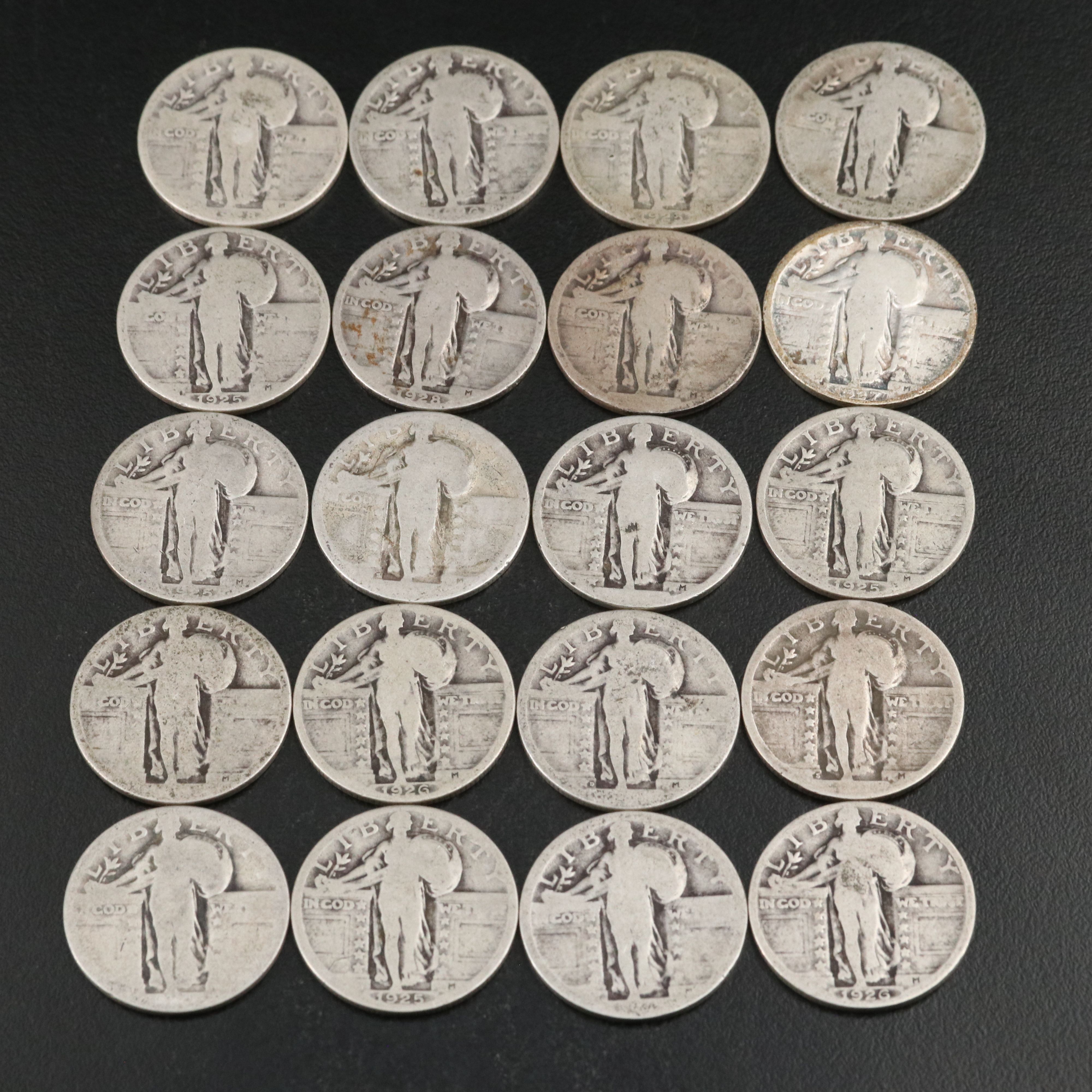 Twenty Standing Liberty Silver Quarters