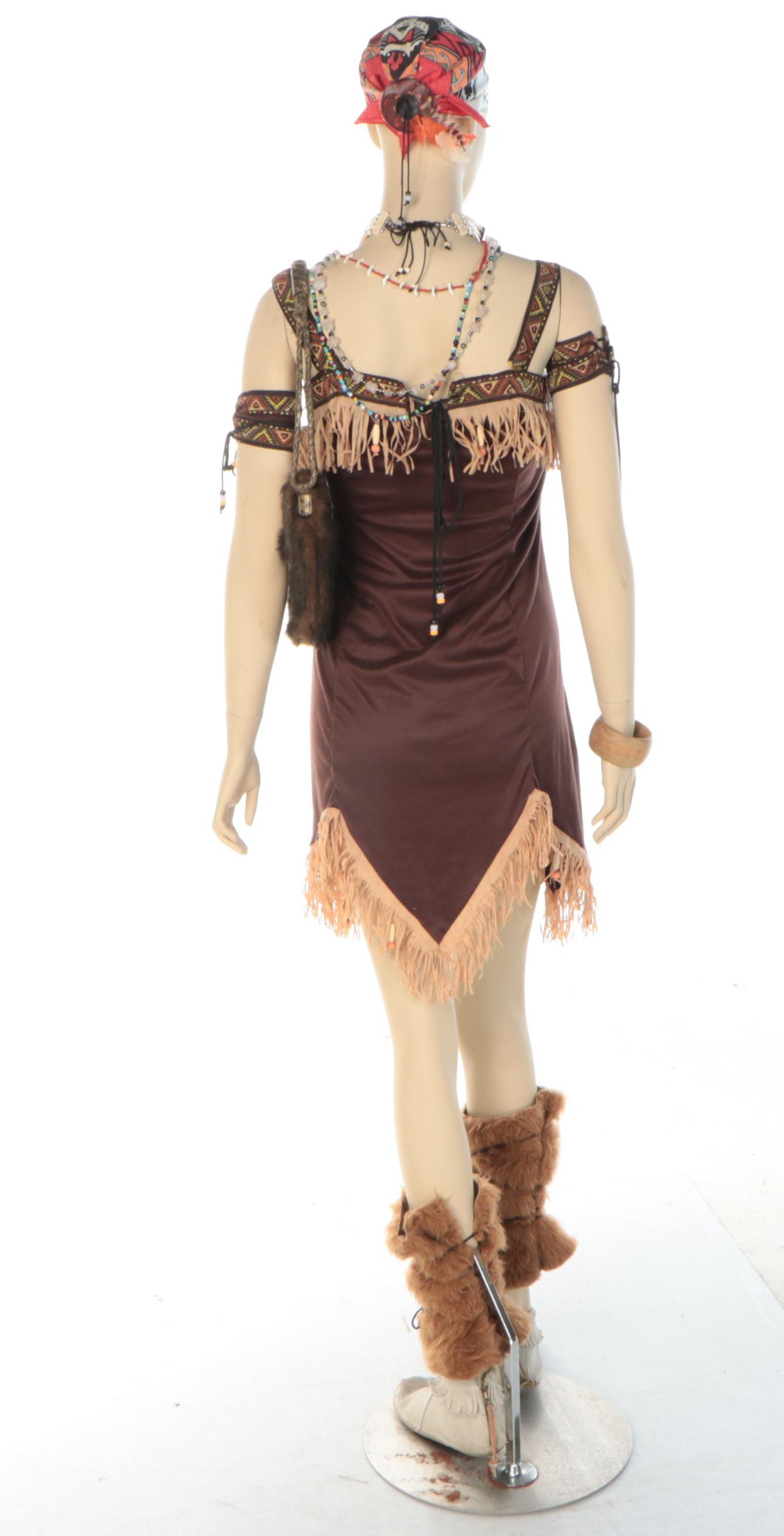 Full-Length Female Mannequin with Bohemian Style Clothing and Fringed Dress