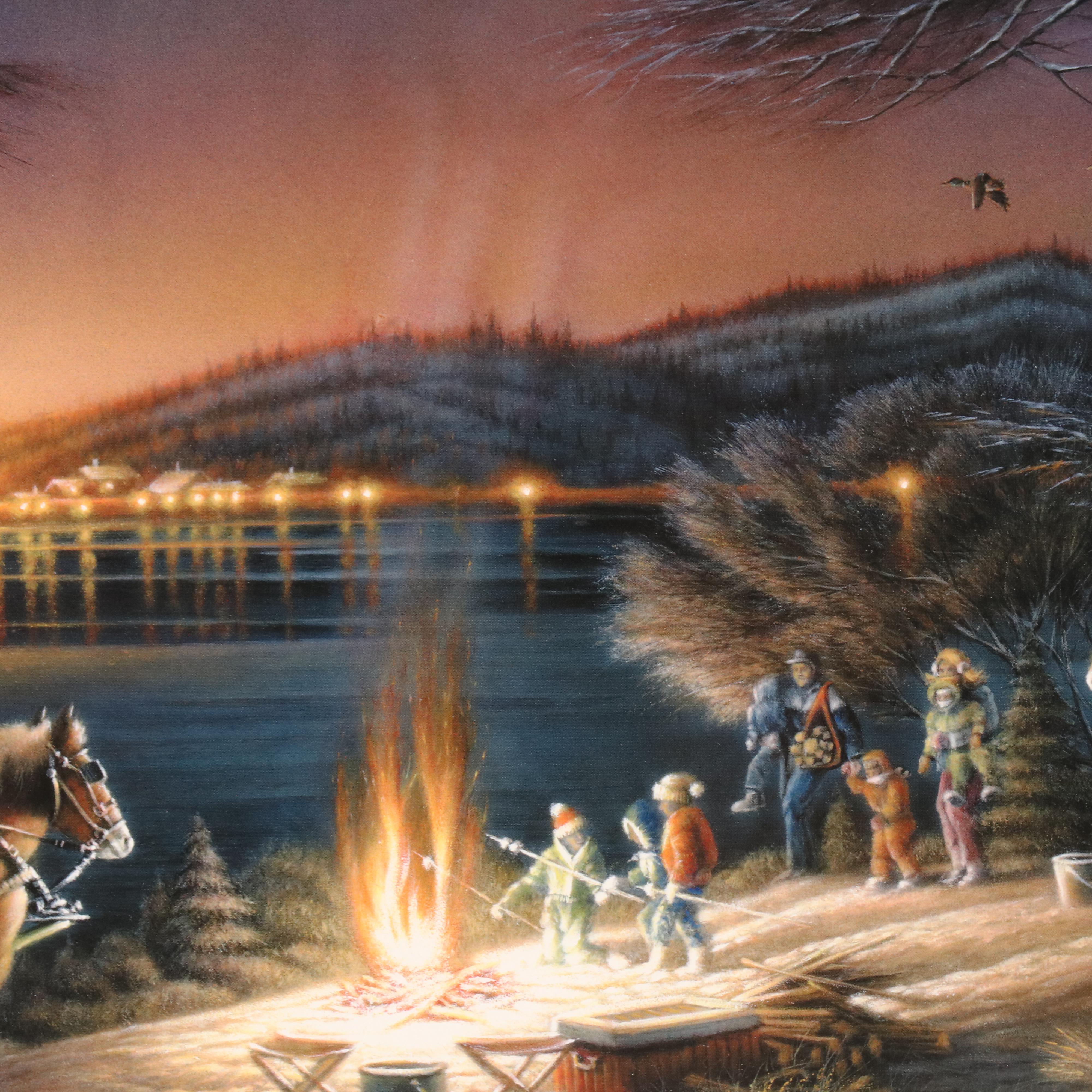 Offset Lithograph After Terry Redlin "Heartland Lights"