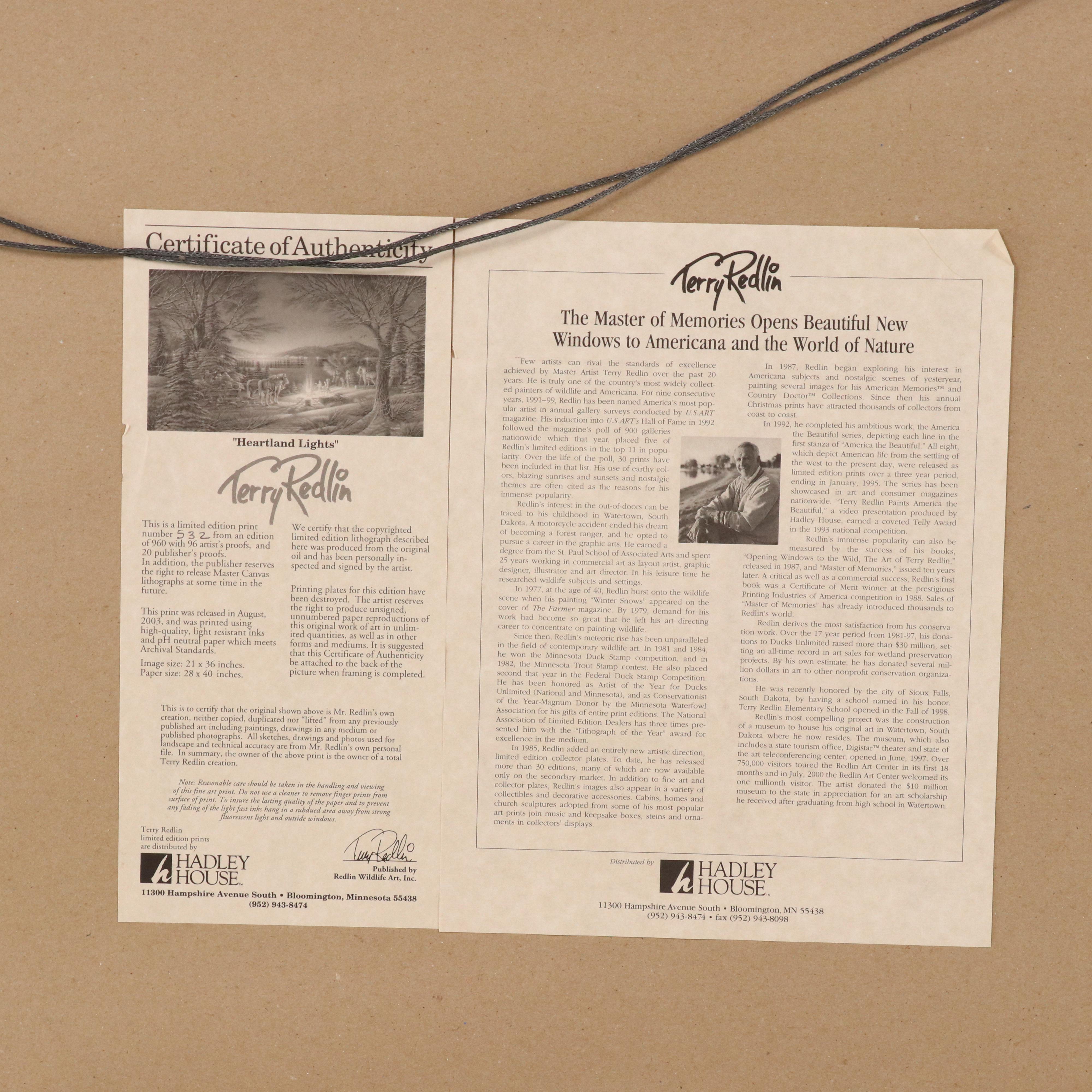 Offset Lithograph After Terry Redlin "Heartland Lights"