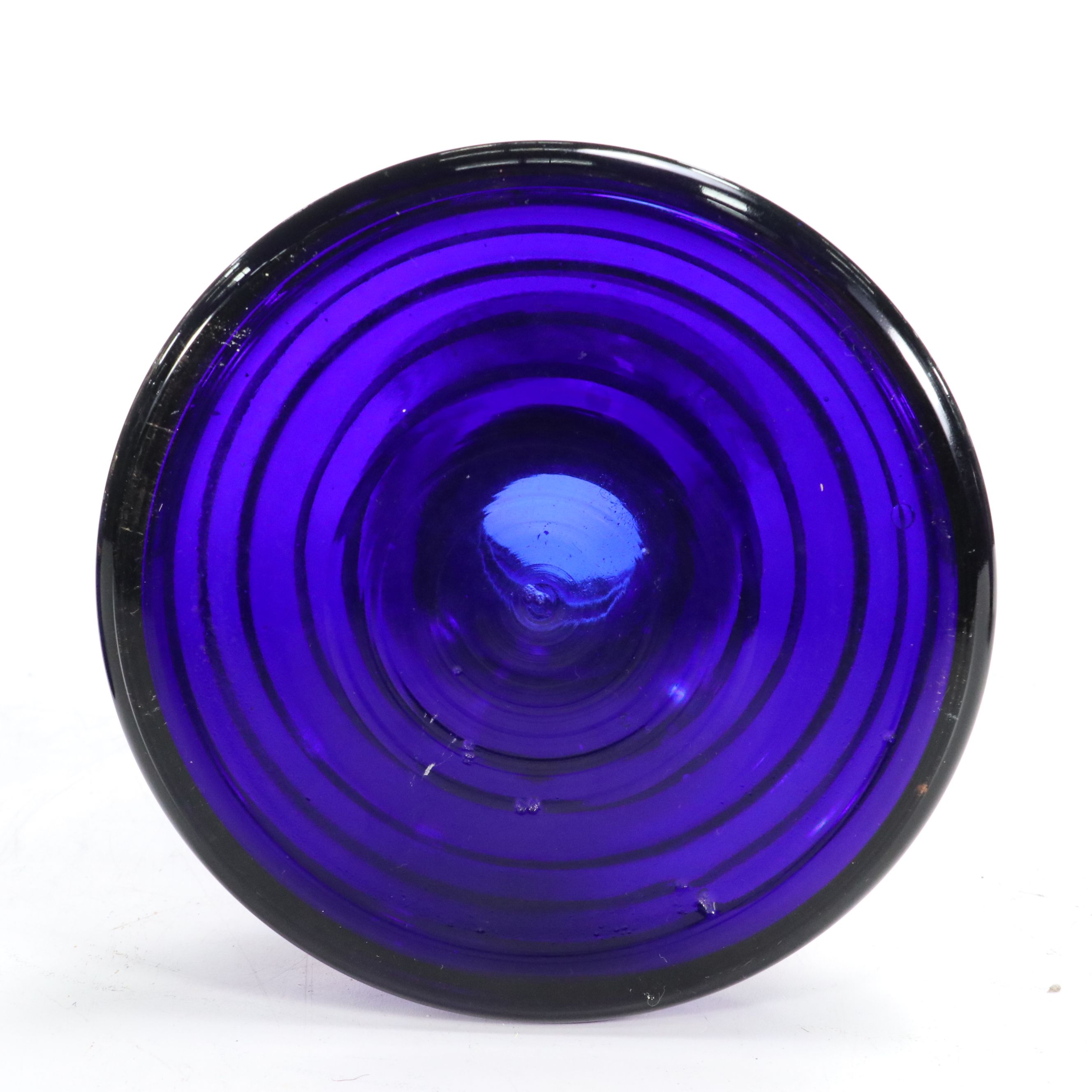 Czech Cobalt Blue and Gilt Oil Lamp