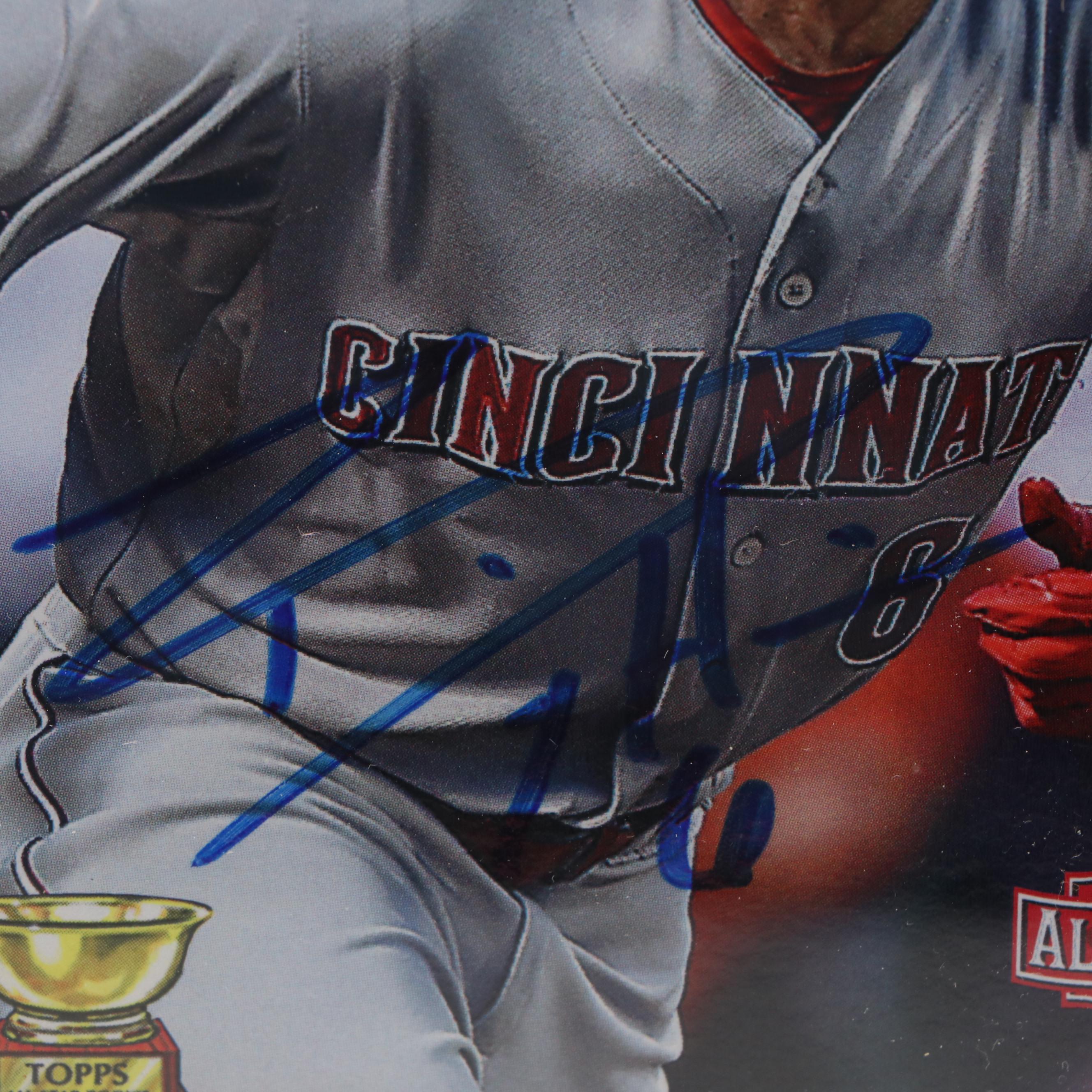 Joey Votto Signed Baseball with Todd Frazier and Billy Hamilton Signed Prints