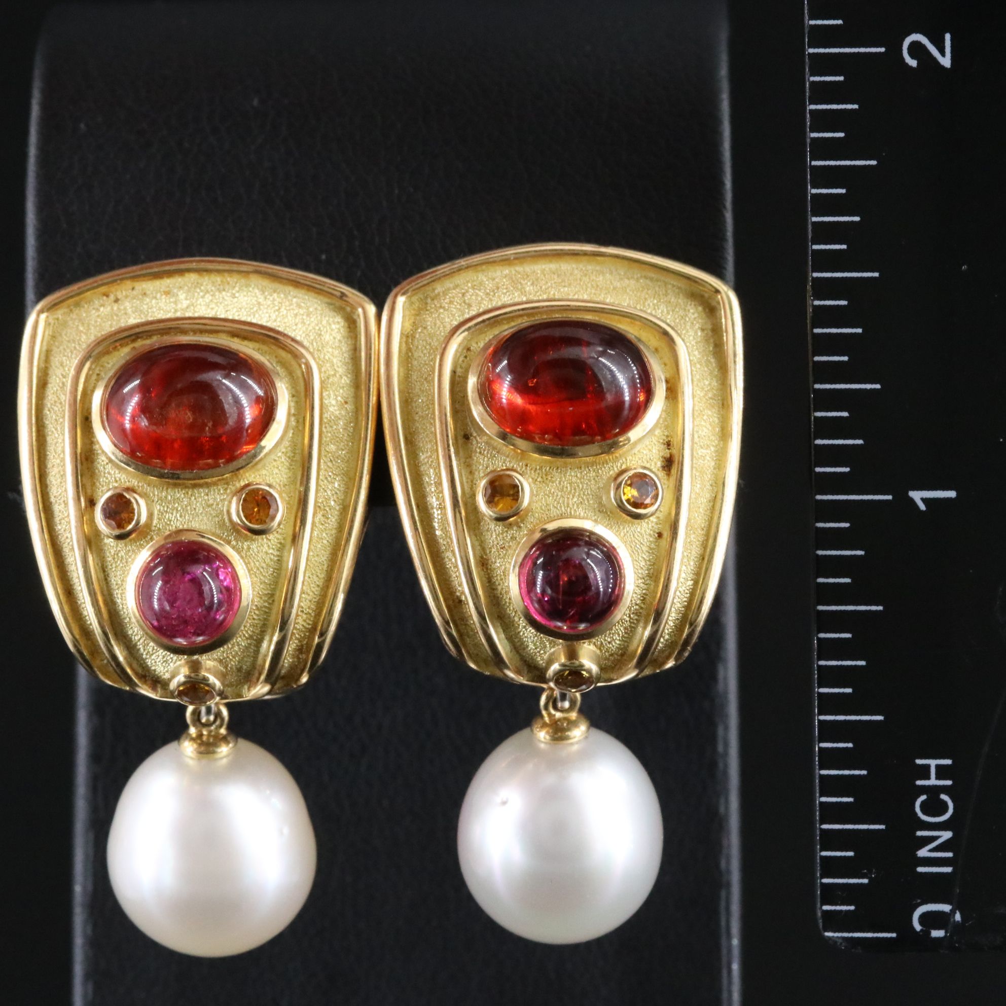 Leo de Vroomen 18K Gemstone Convertible Clip Earrings