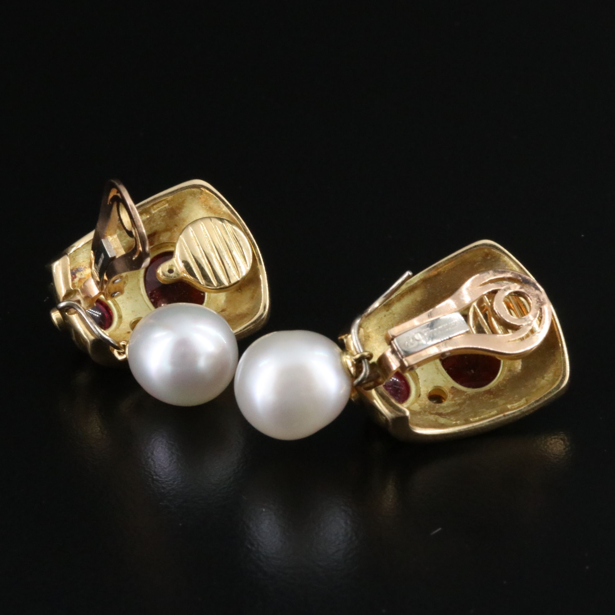 Leo de Vroomen 18K Gemstone Convertible Clip Earrings