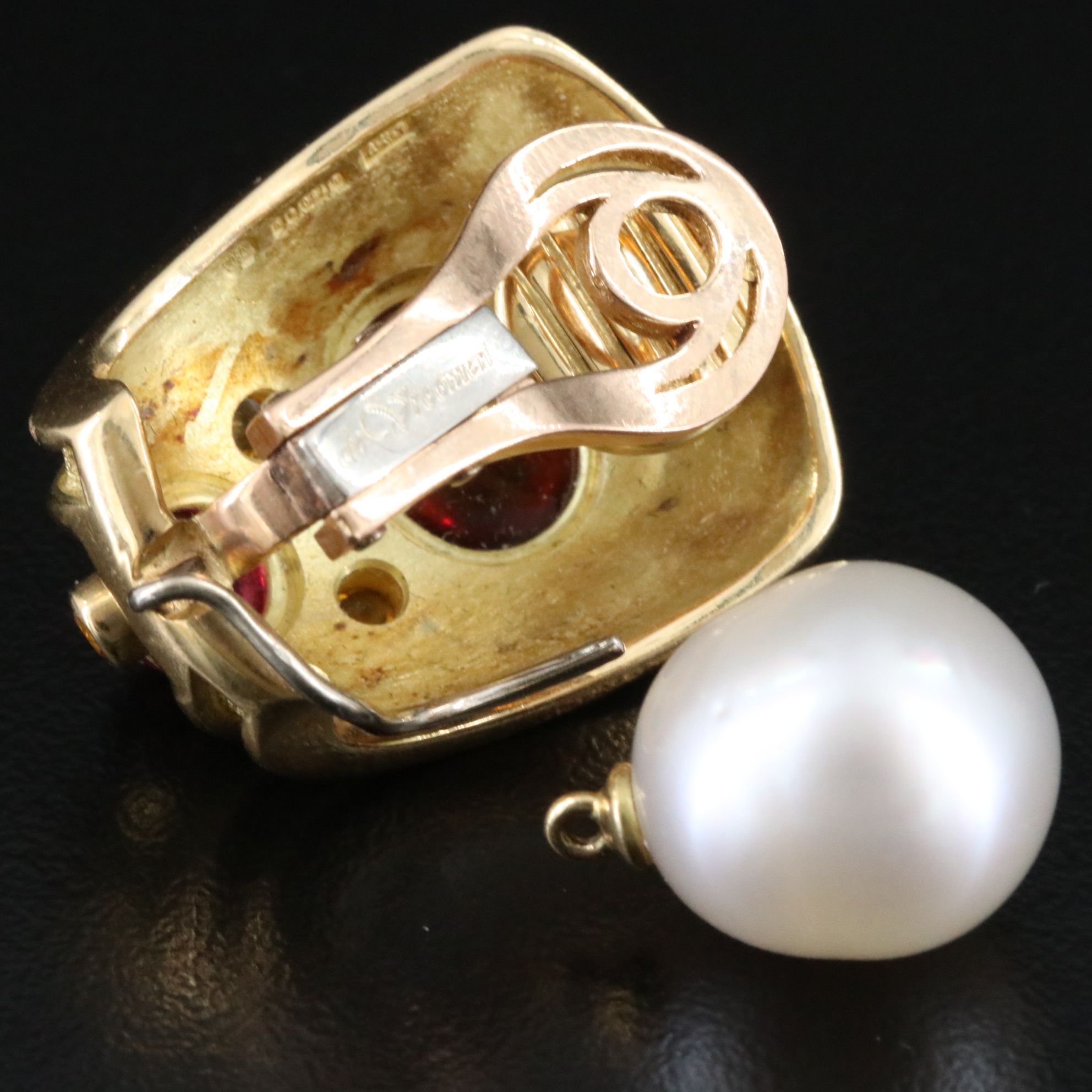 Leo de Vroomen 18K Gemstone Convertible Clip Earrings