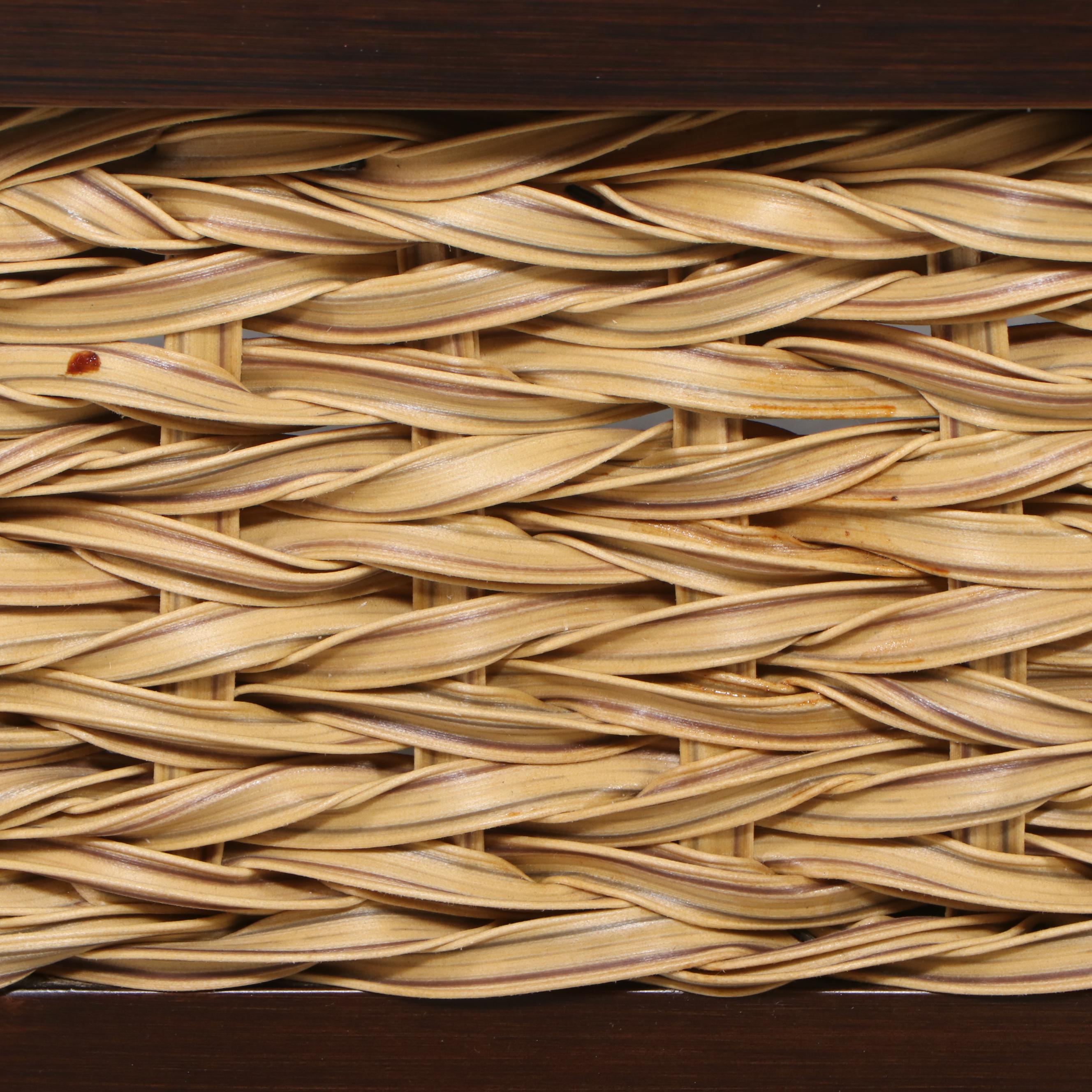 Woven Coffee Table with Glass Top