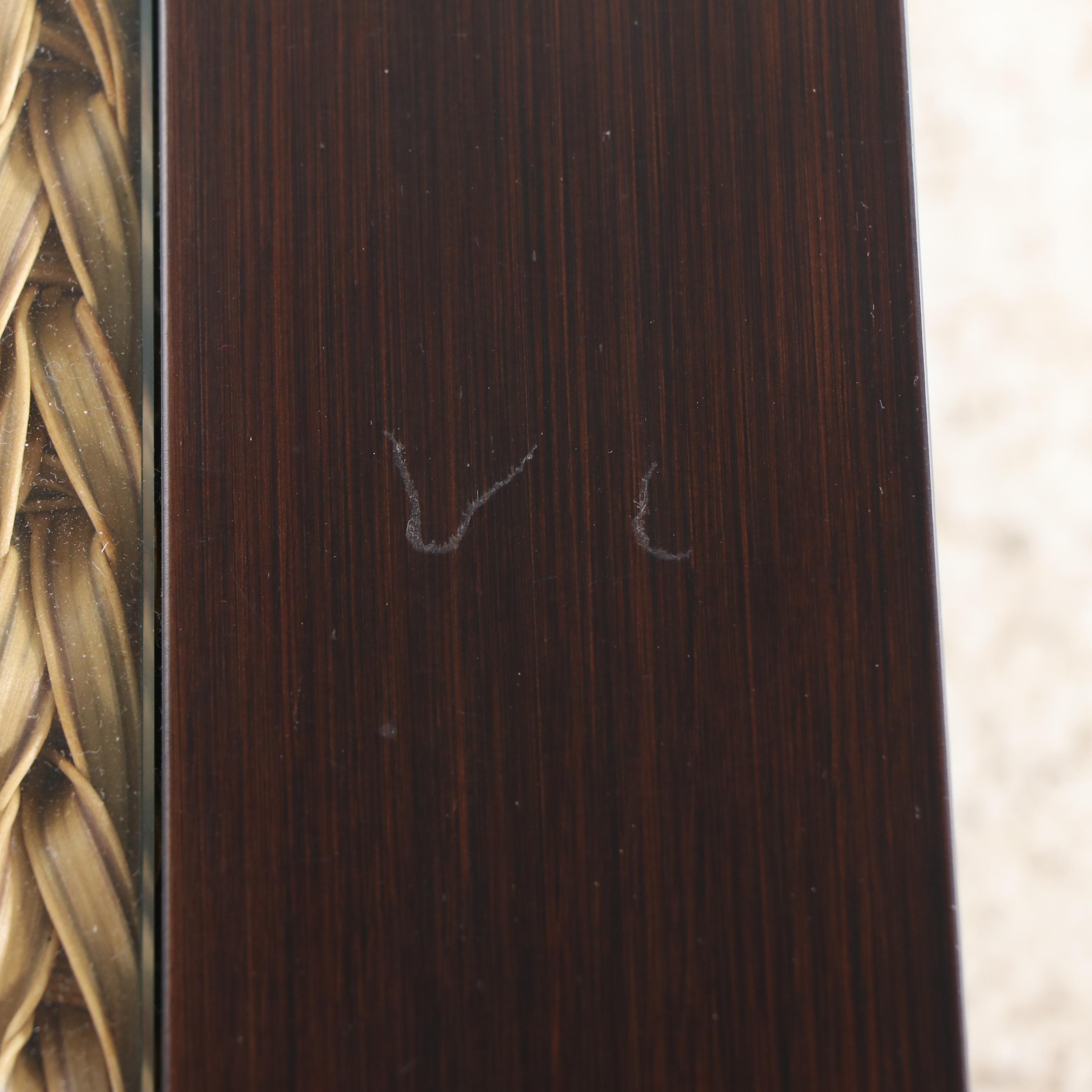 Woven Coffee Table with Glass Top