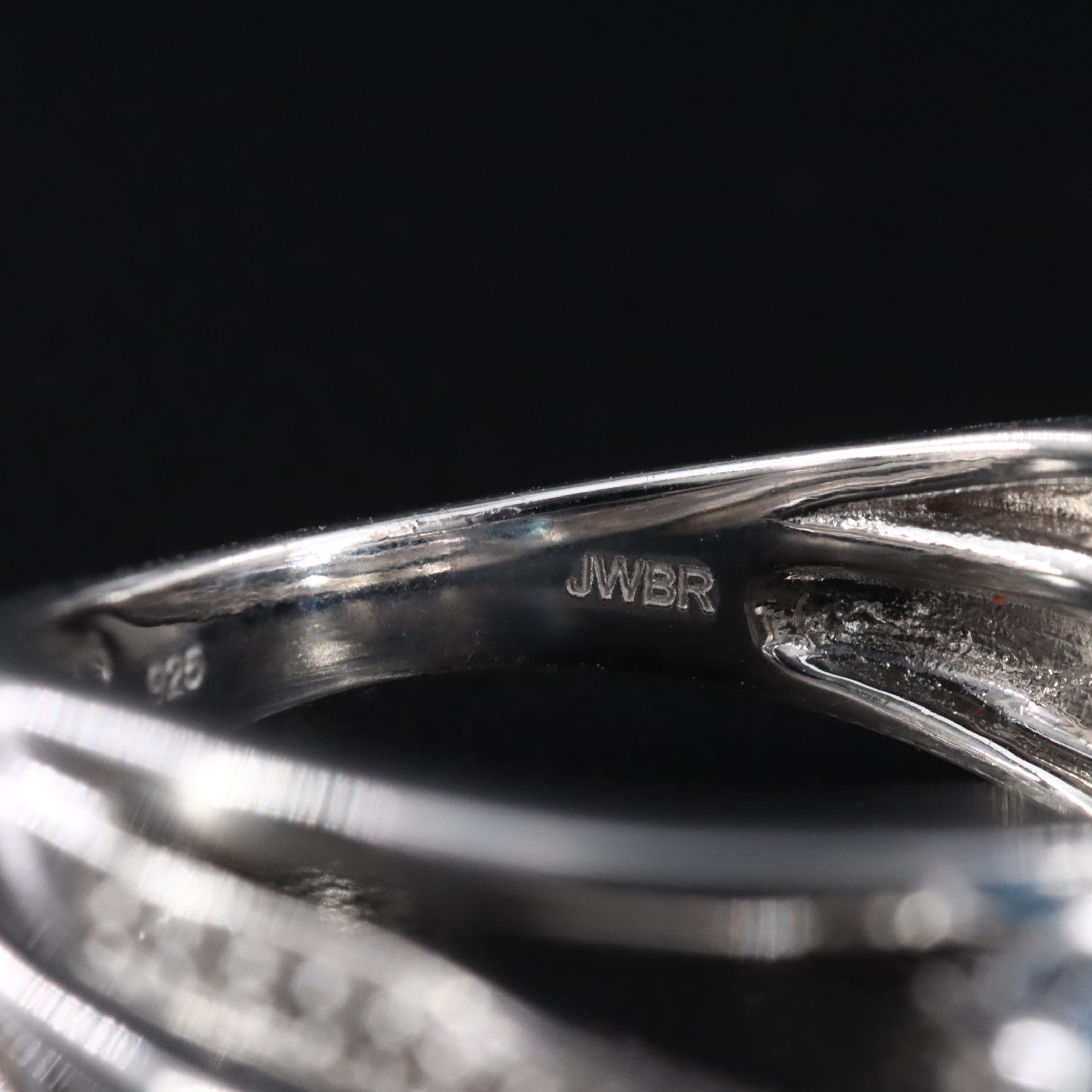 Sterling Swiss Blue Topaz and White Sapphire Ring