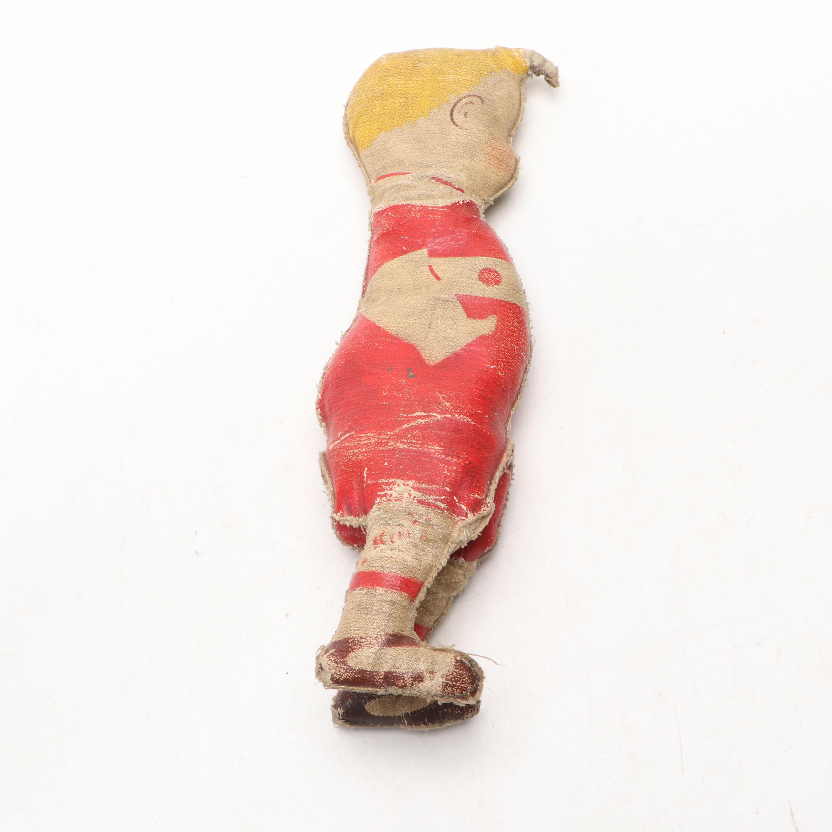 Oil Cloth Boy and Seagull Dolls, Early to Mid-20th Century