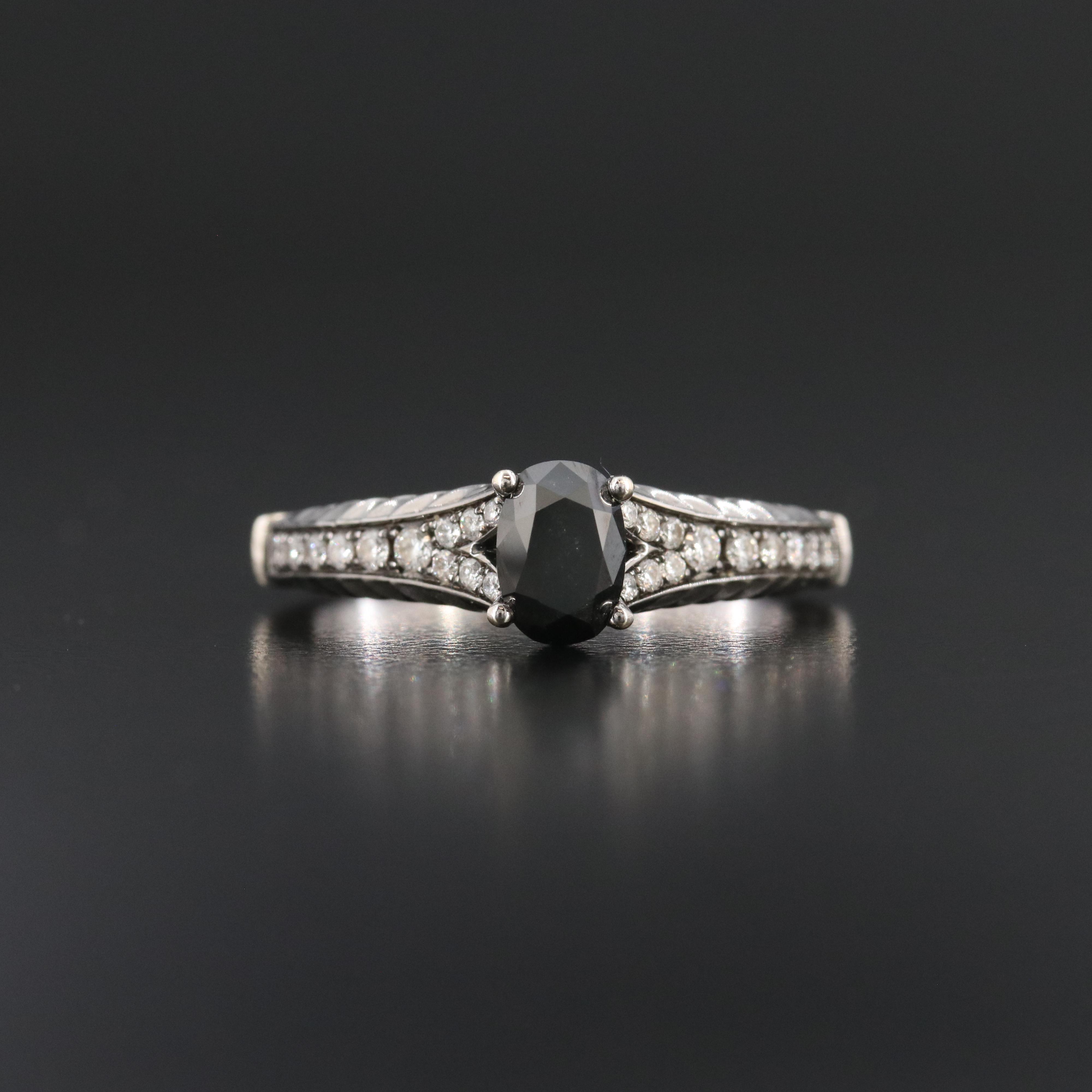 Enchanted Disney Maleficent 14K 1.15 CTW Diamond Ring with Fancy Black Center