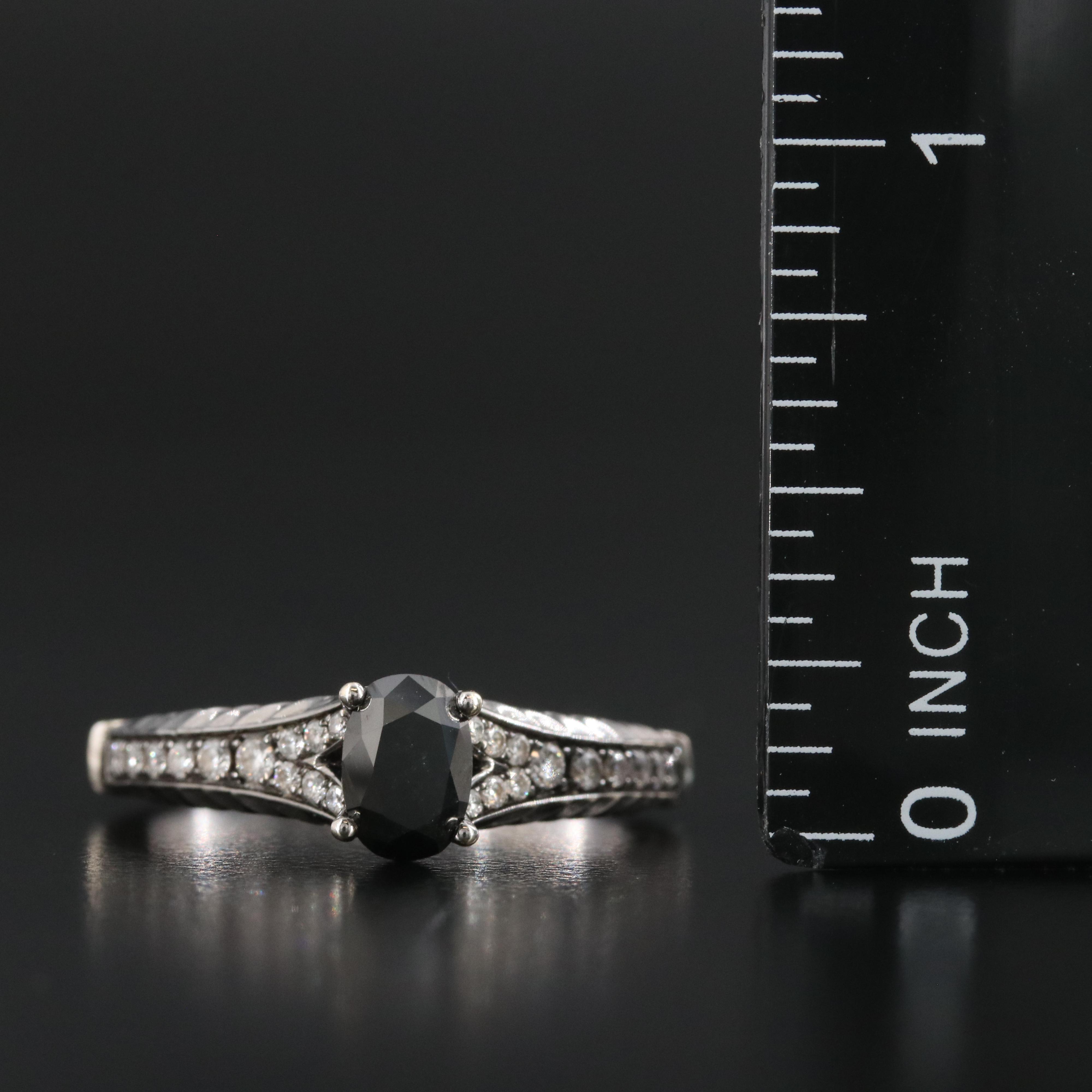 Enchanted Disney Maleficent 14K 1.15 CTW Diamond Ring with Fancy Black Center