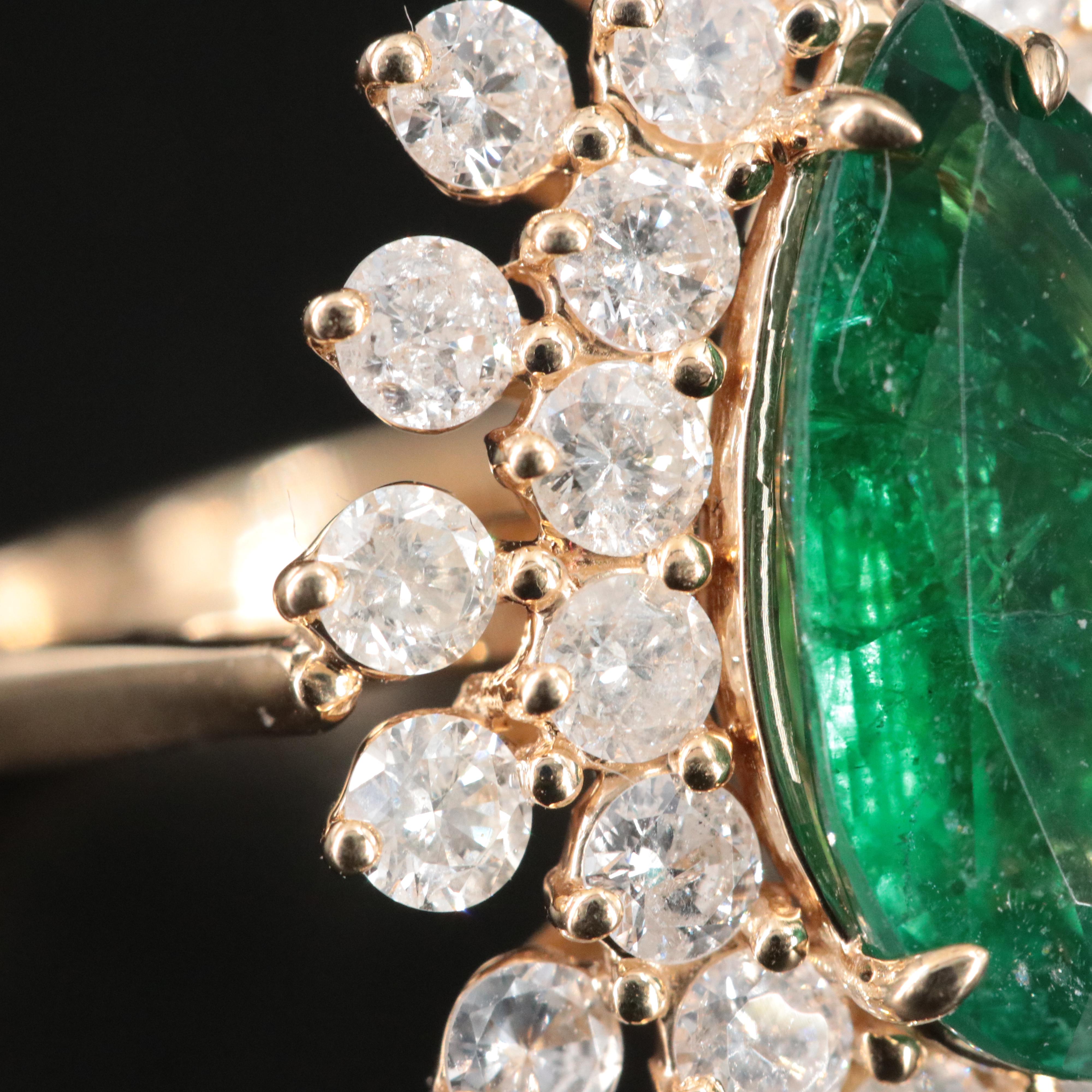 14K 4.05 CT Emerald and 2.44 CTW Diamond Ring