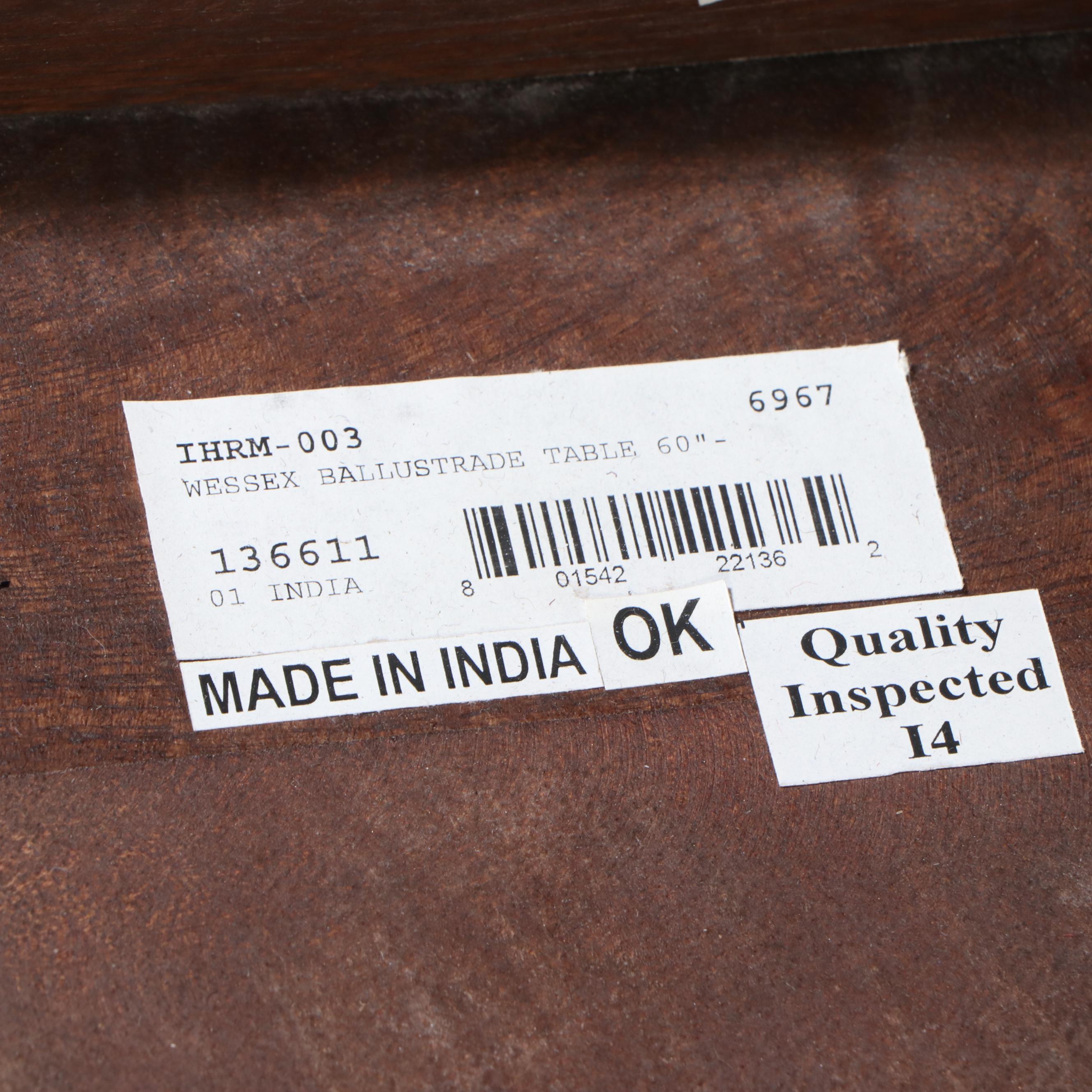 Continental European Style Wooden Balustrade Table