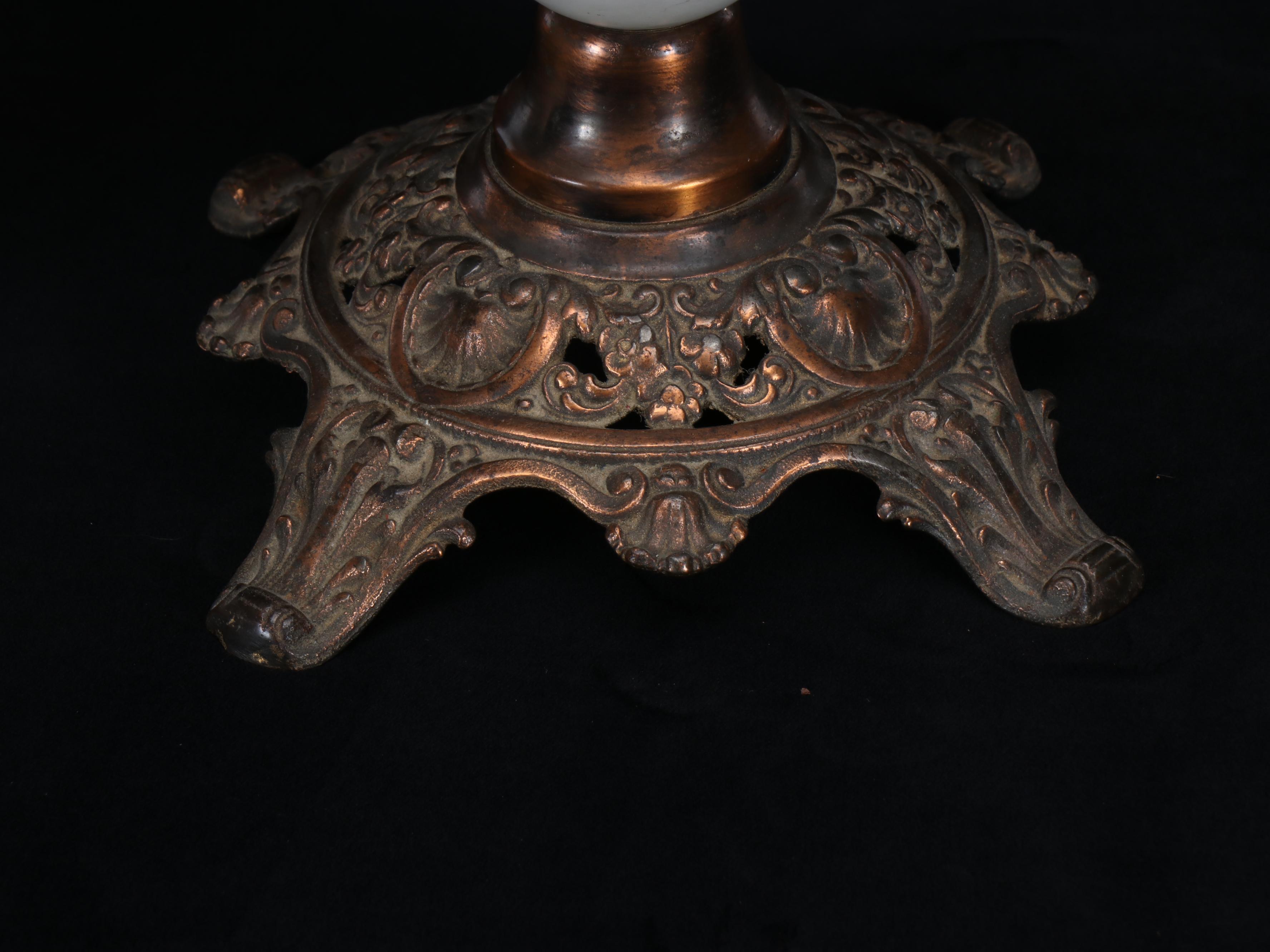 Aladdin Alacite Lincoln Drape Parlor Lamp with Marble Table Lamp, Vintage