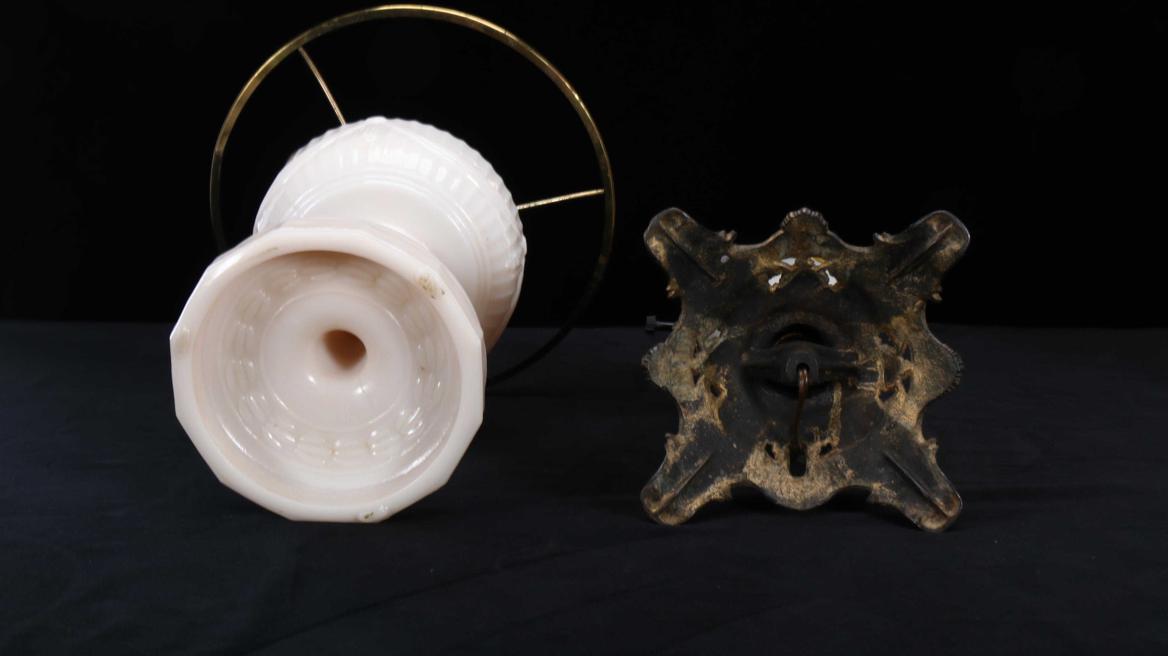 Aladdin Alacite Lincoln Drape Parlor Lamp with Marble Table Lamp, Vintage