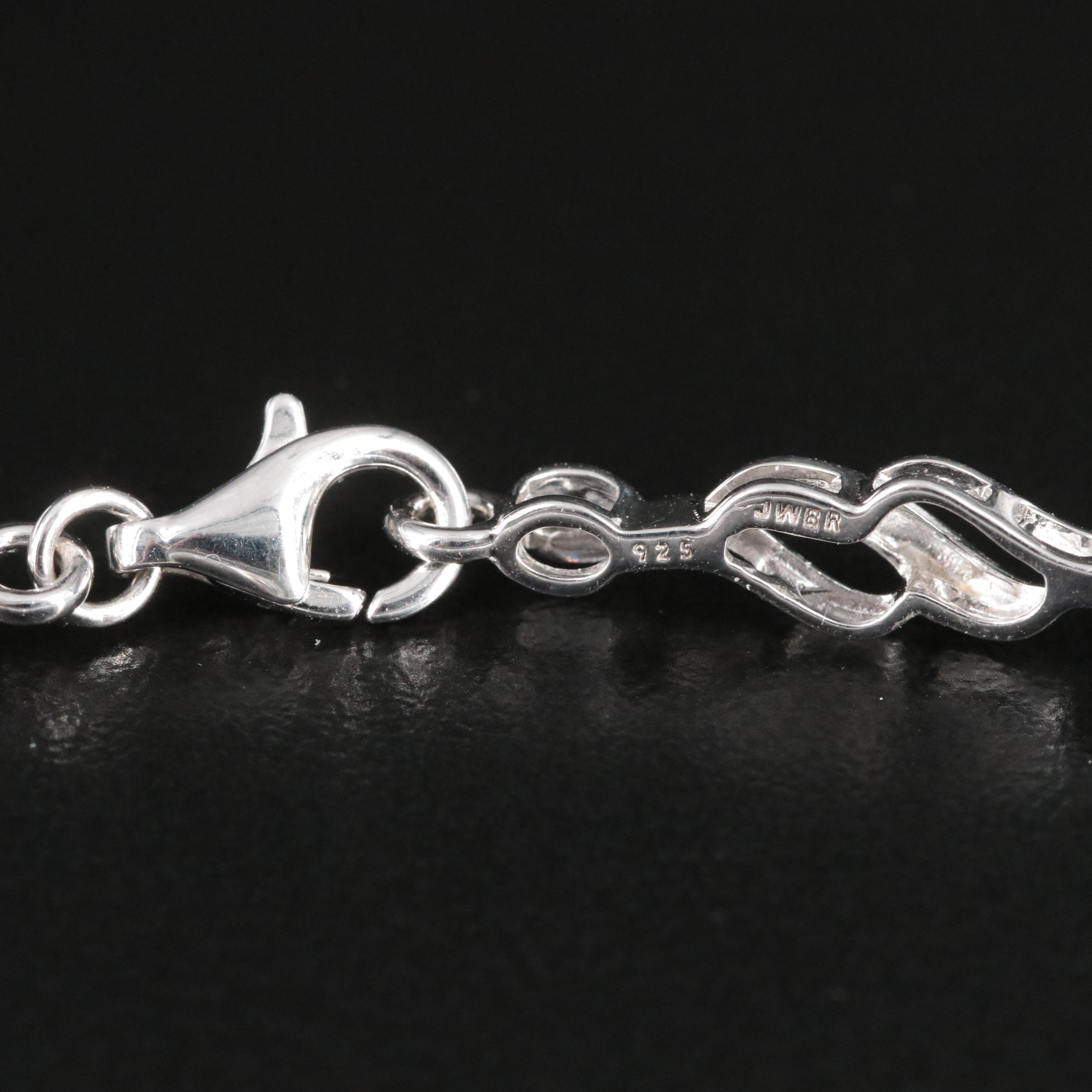 Sterling White Sapphire Link Bracelet