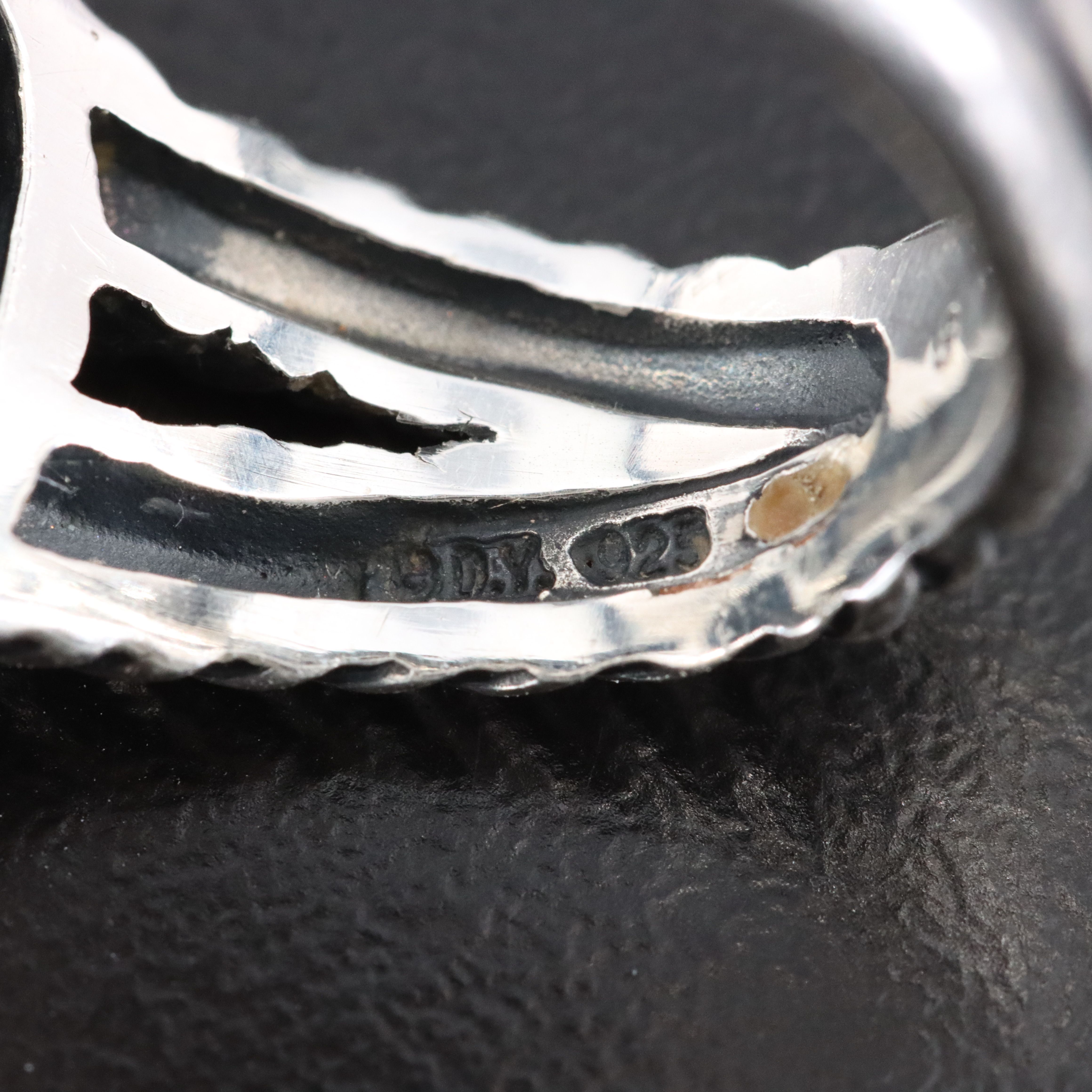 David Yurman Albion Sterling Black Onyx and Diamond Ring