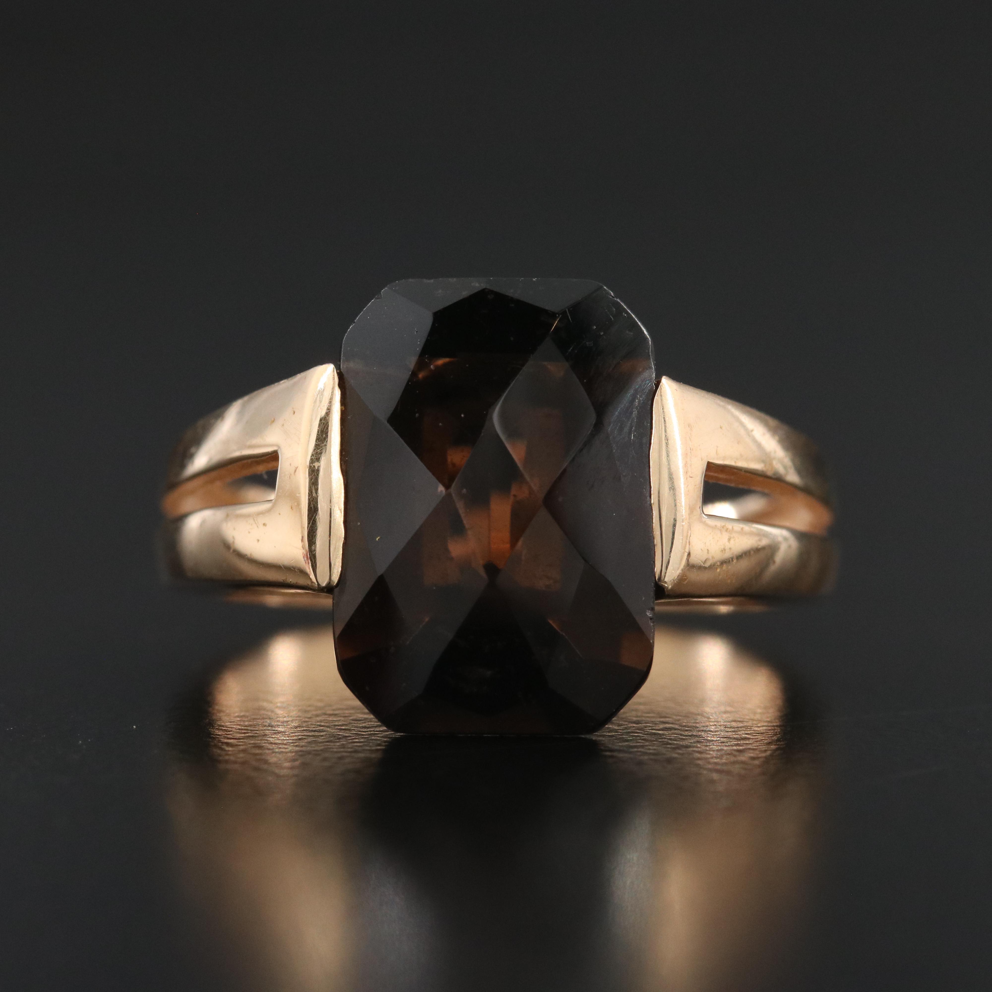 14K Smoky Quartz Ring