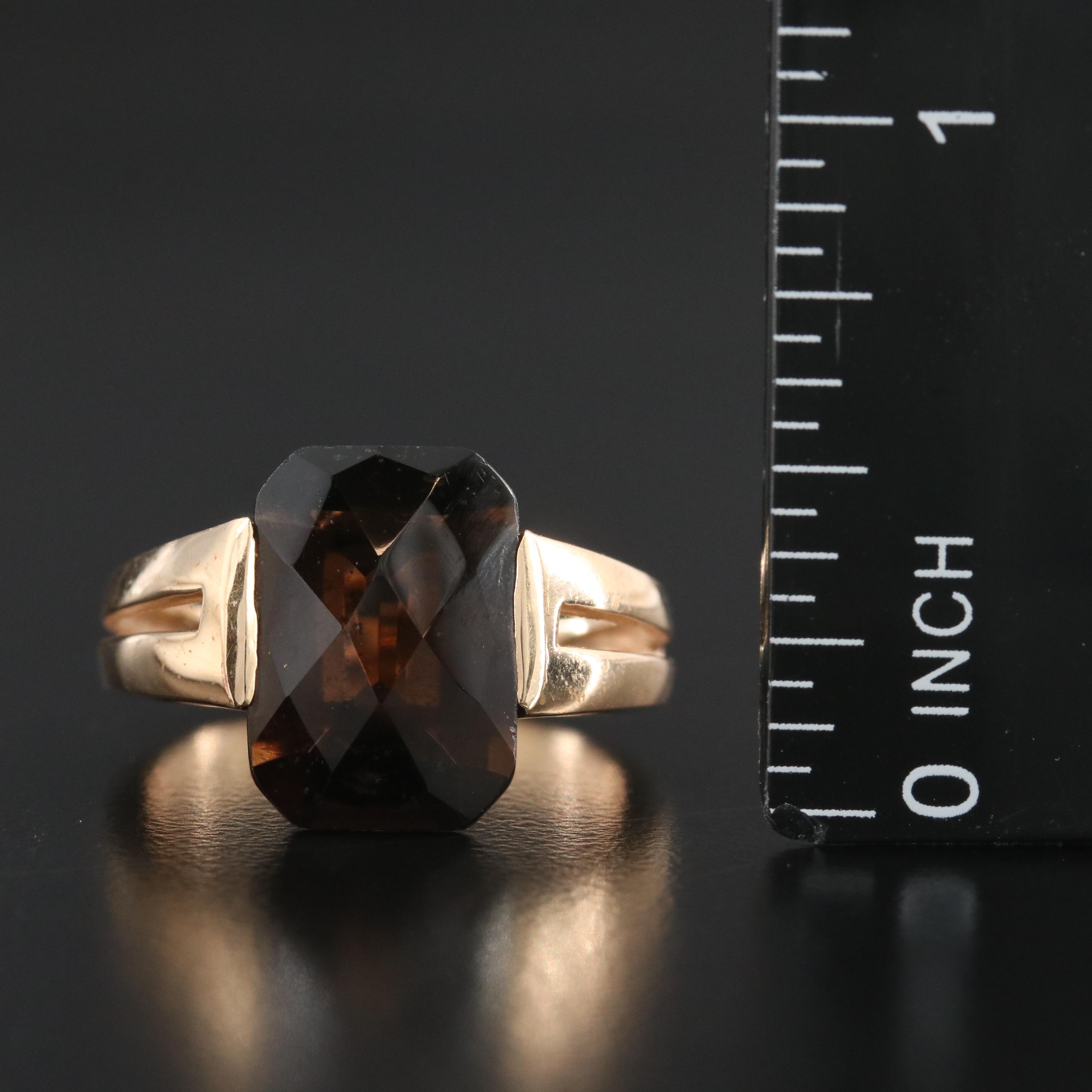 14K Smoky Quartz Ring