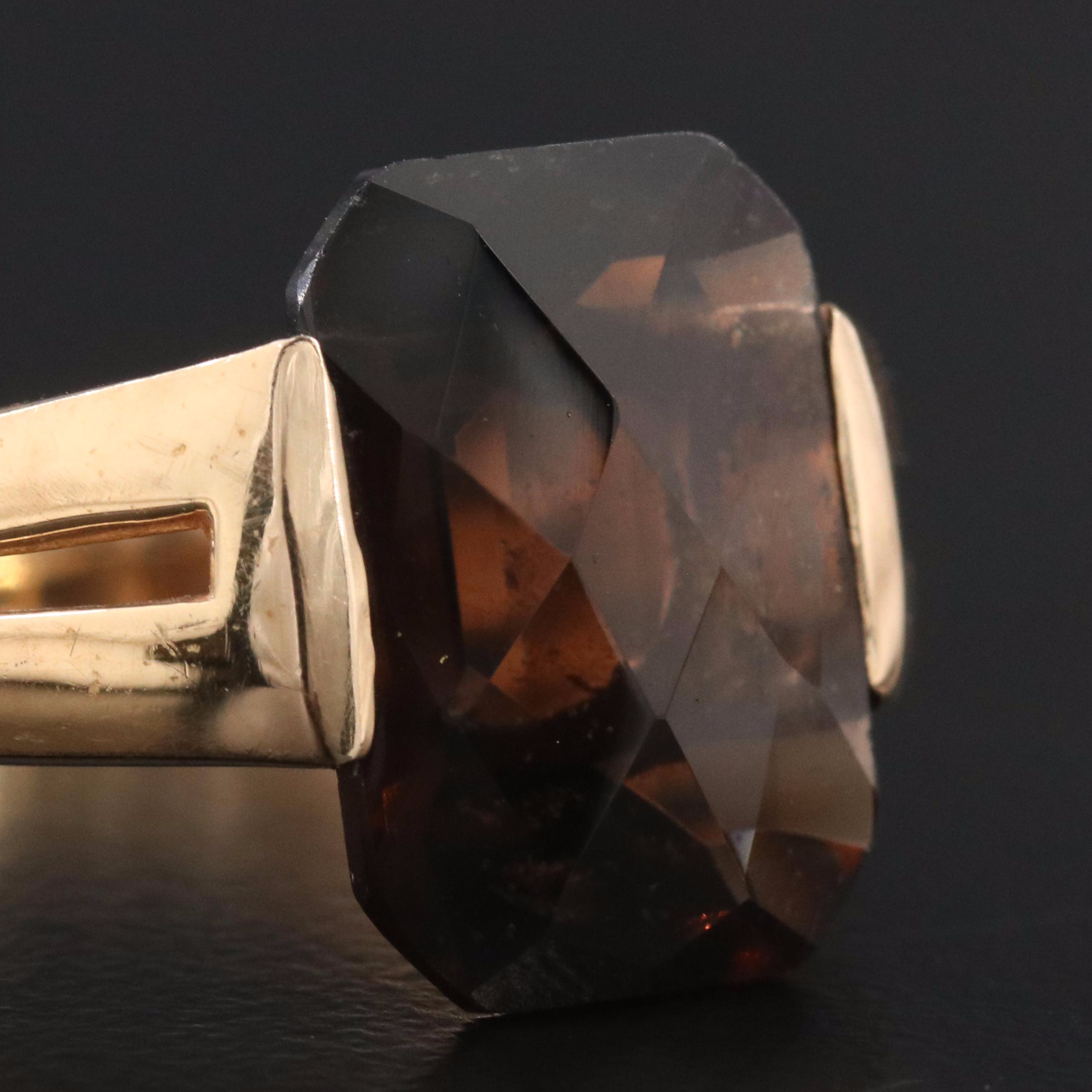 14K Smoky Quartz Ring