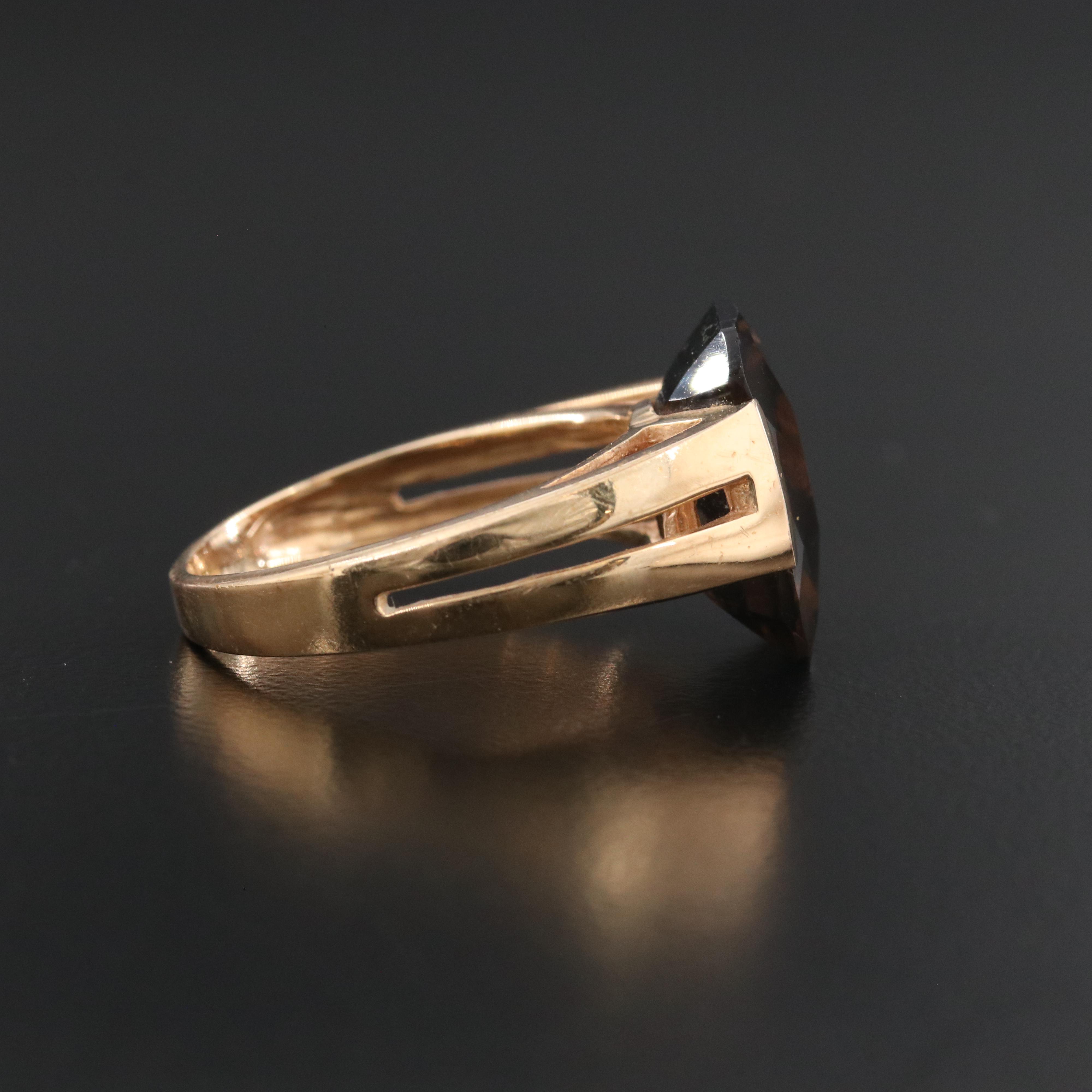 14K Smoky Quartz Ring