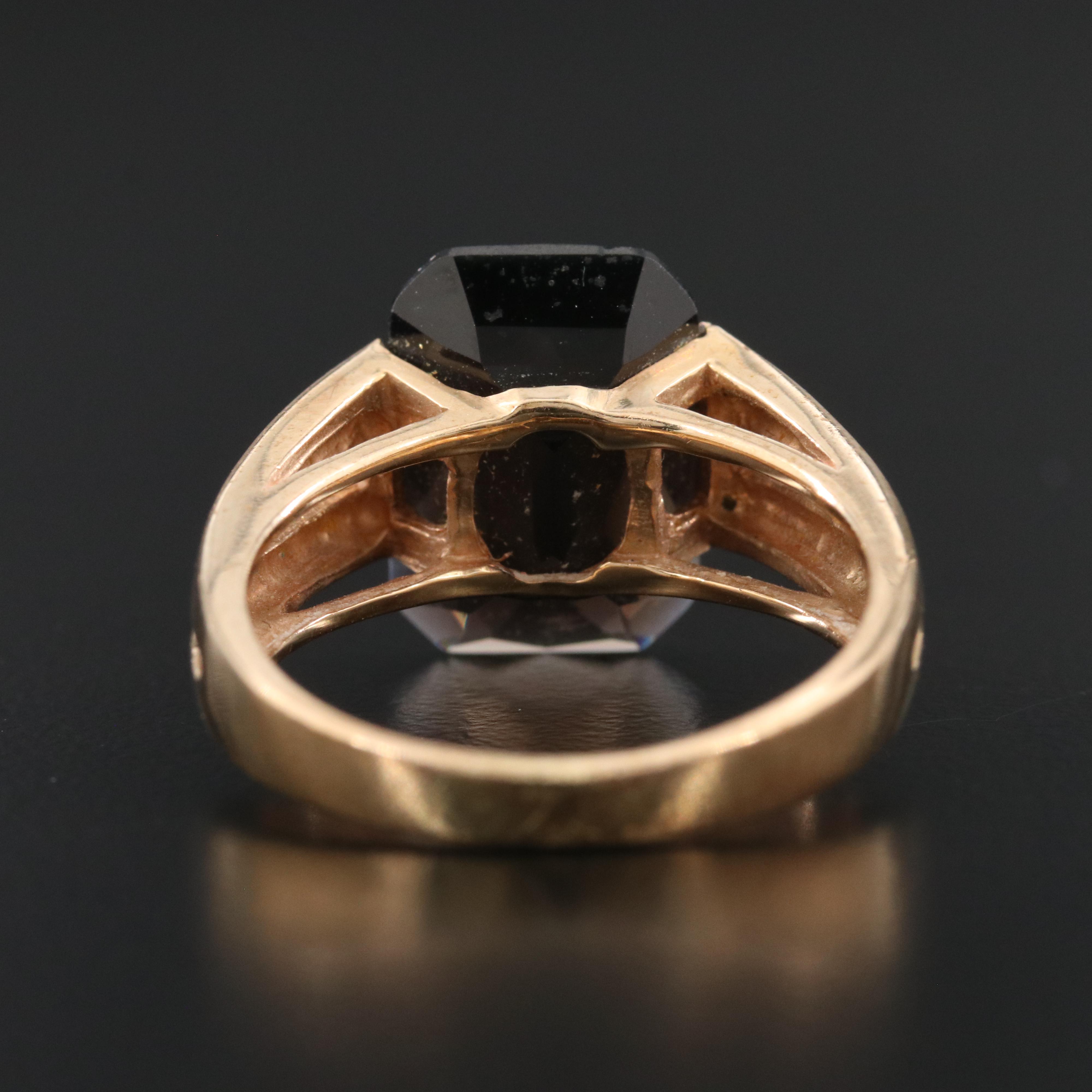 14K Smoky Quartz Ring