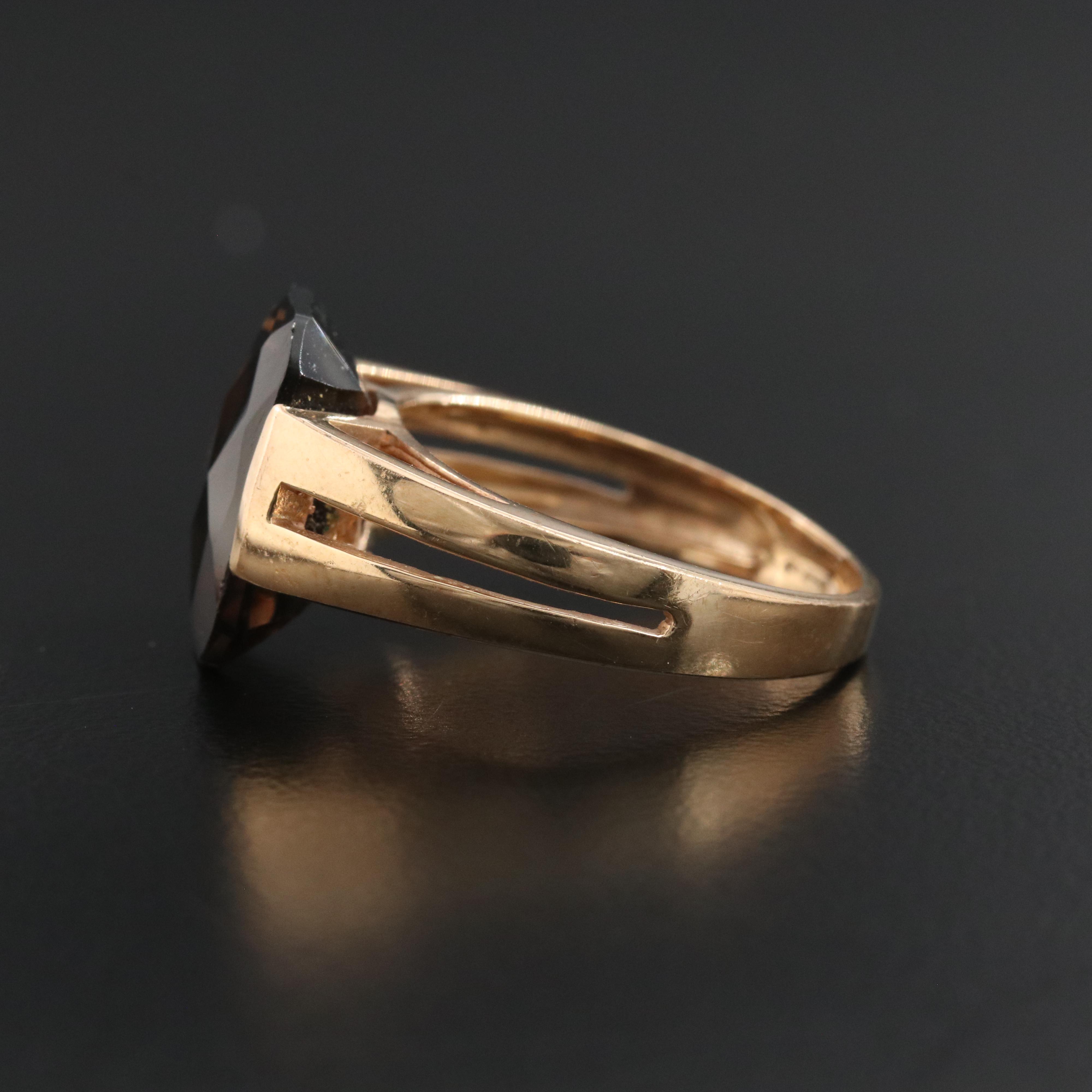 14K Smoky Quartz Ring