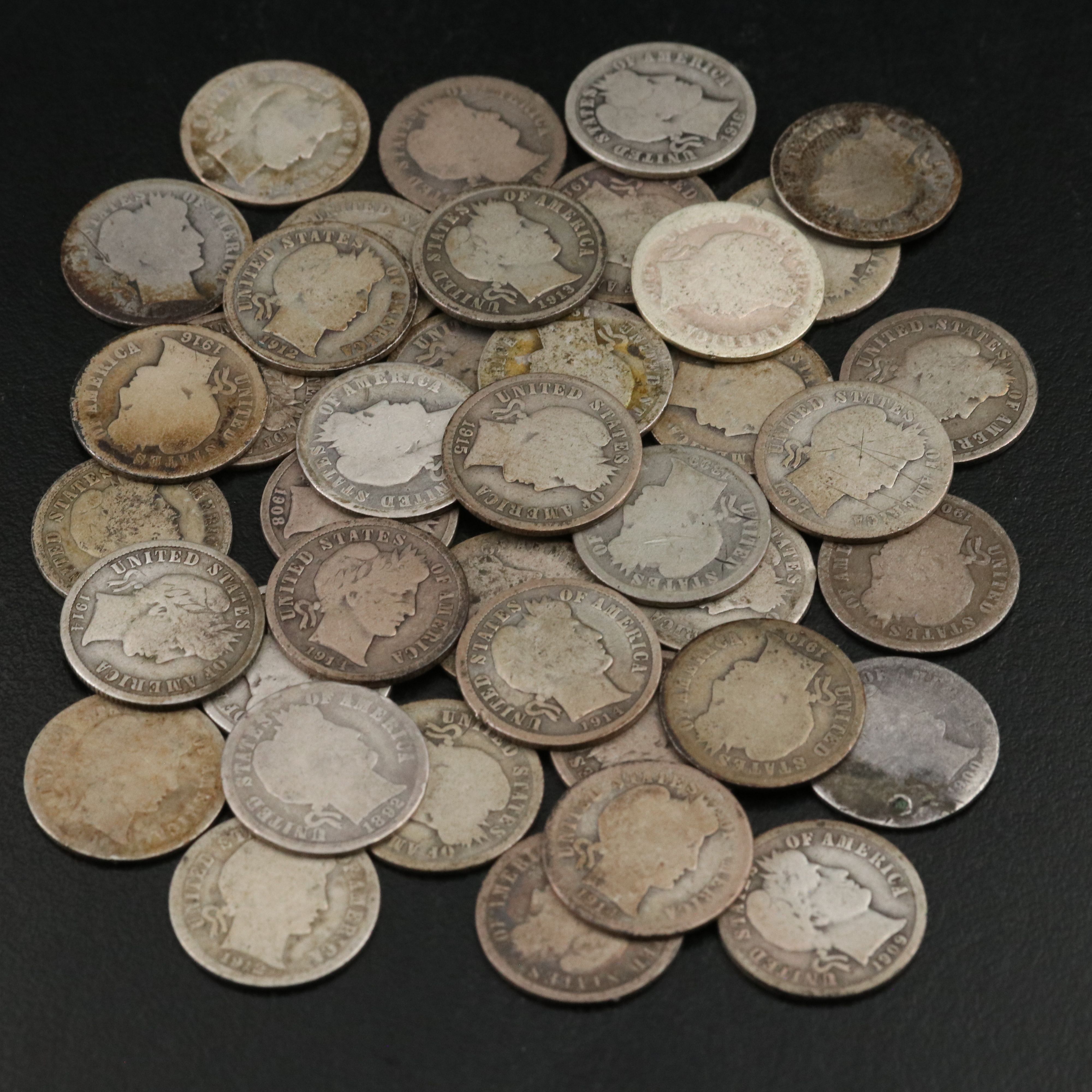 Forty Barber Silver Dimes