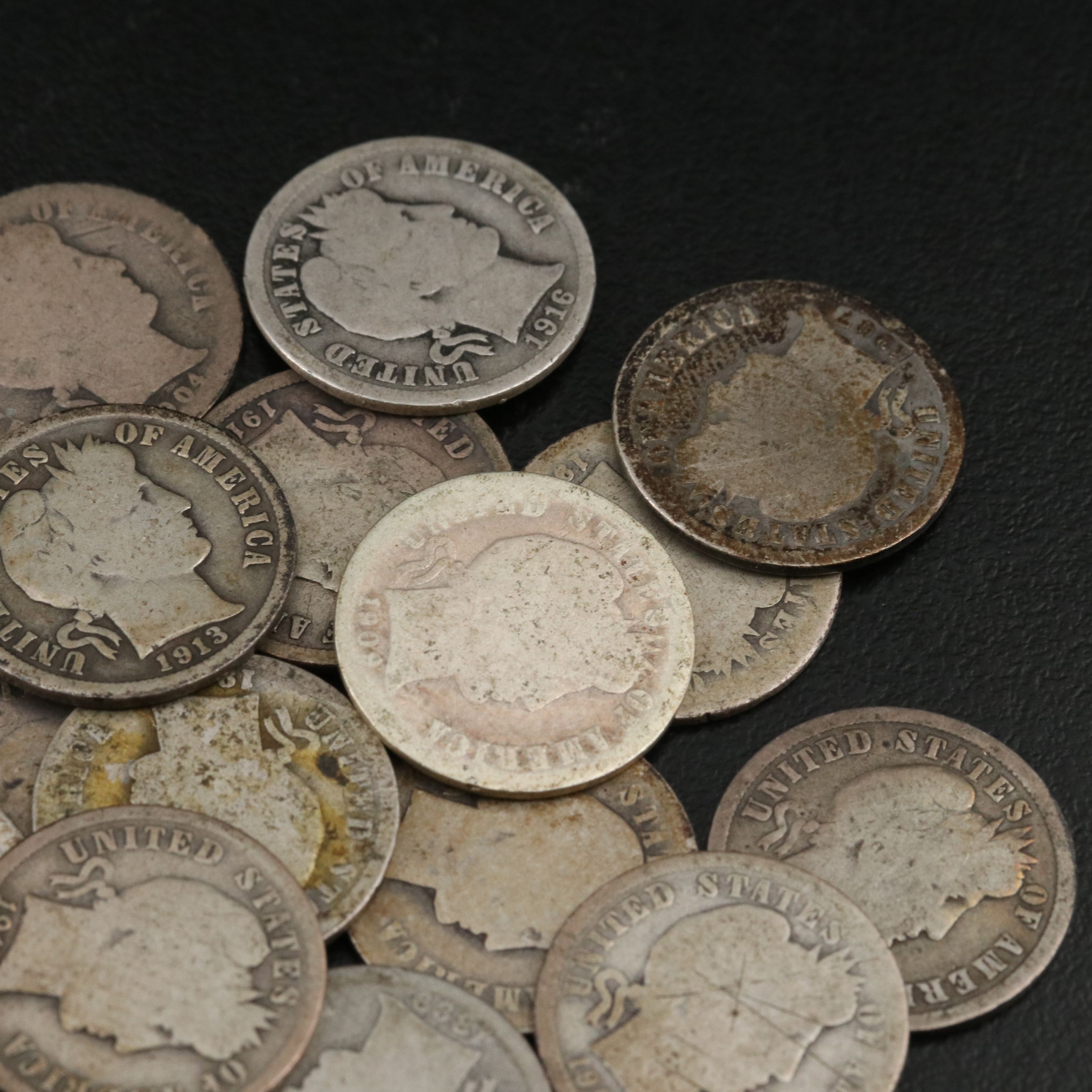 Forty Barber Silver Dimes