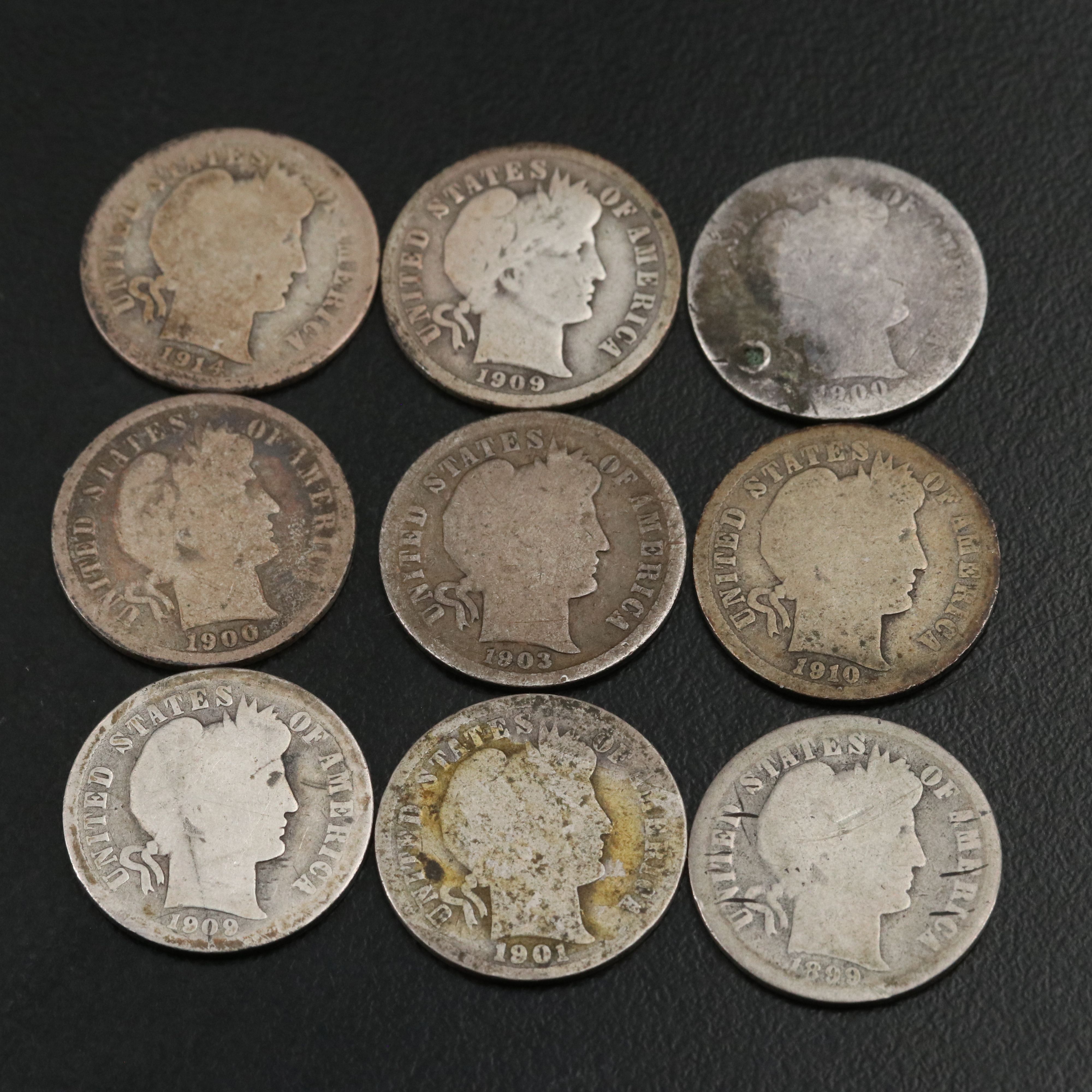 Forty Barber Silver Dimes