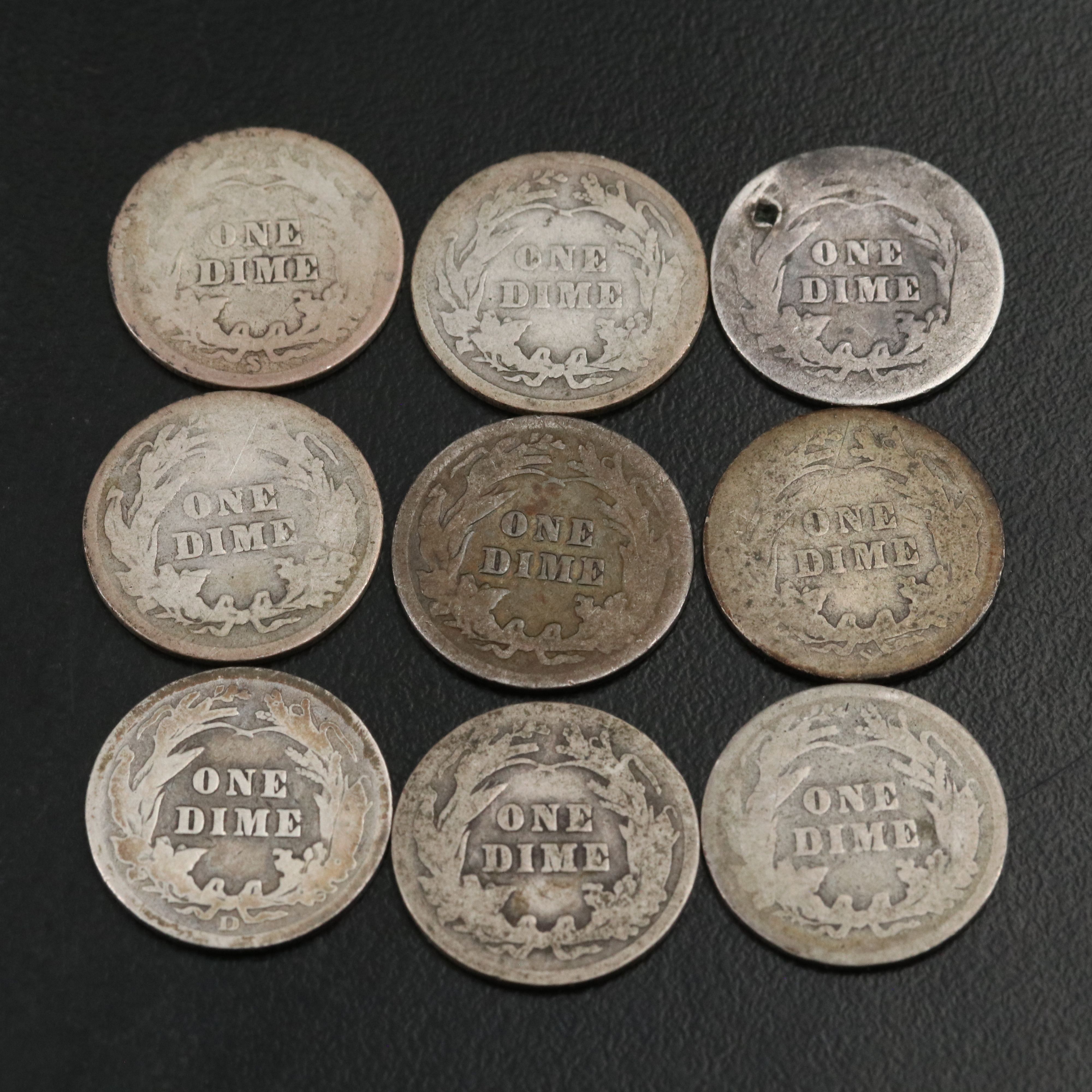 Forty Barber Silver Dimes