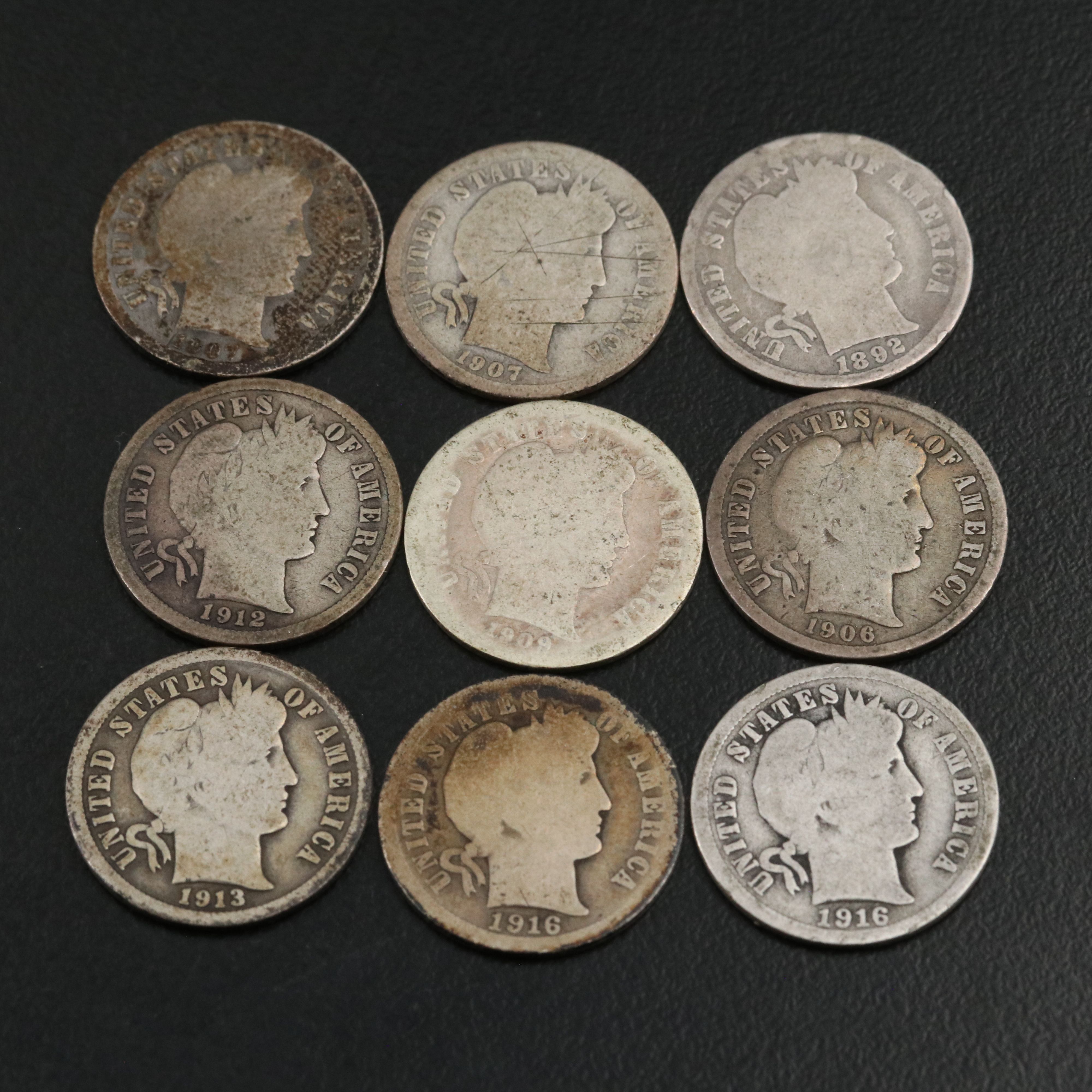 Forty Barber Silver Dimes