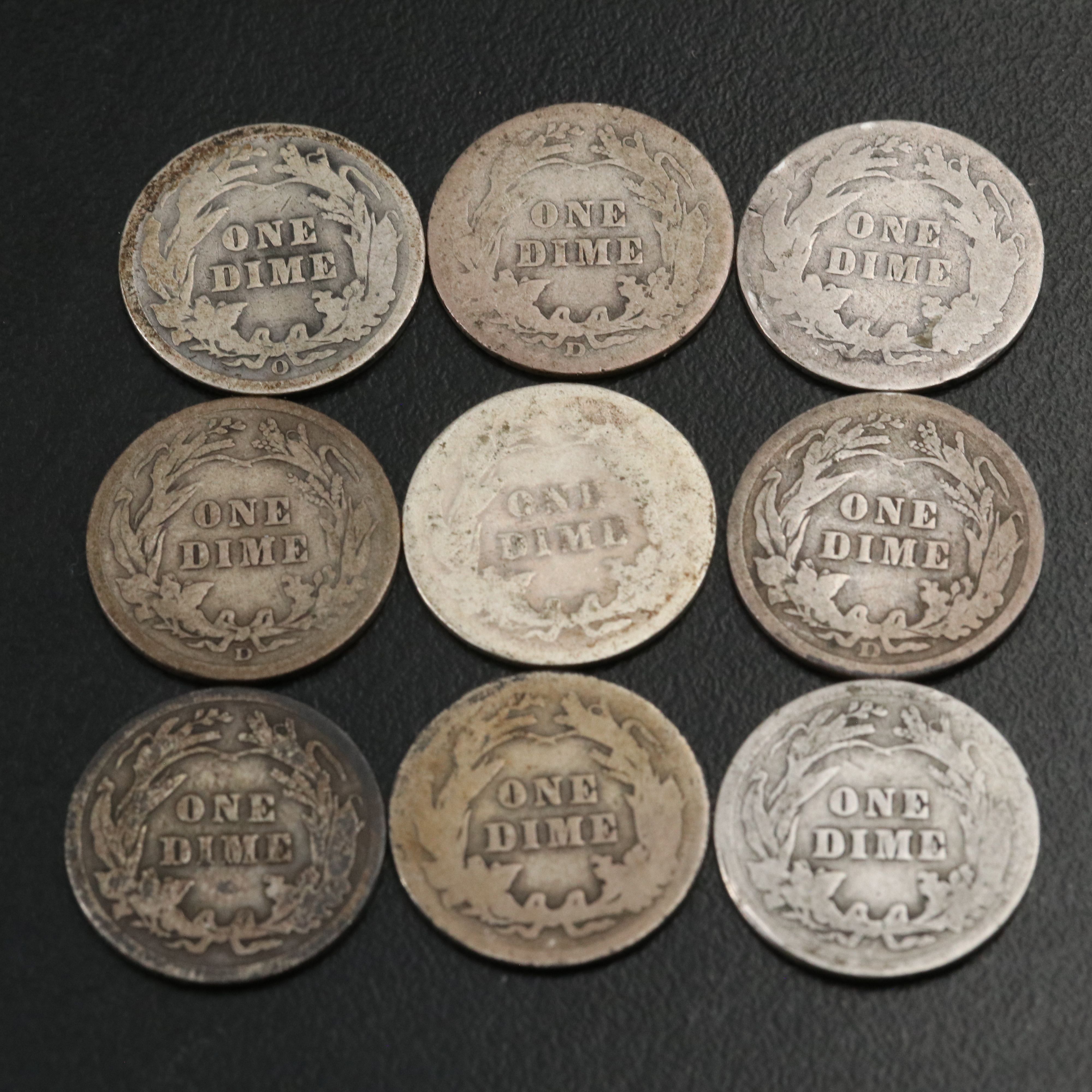 Forty Barber Silver Dimes