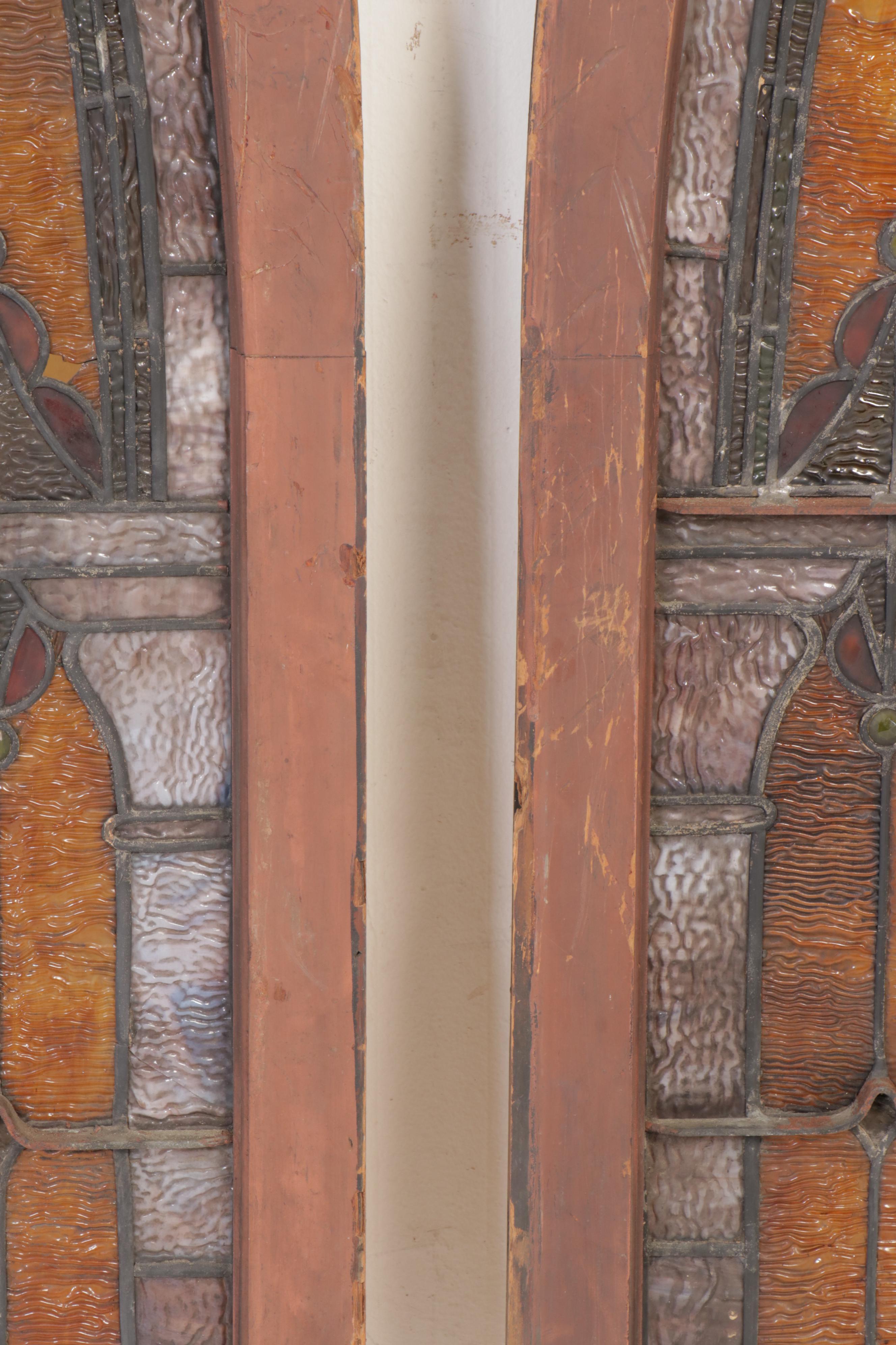 Gothic Style Stained and Slag Glass Cathedral Windows