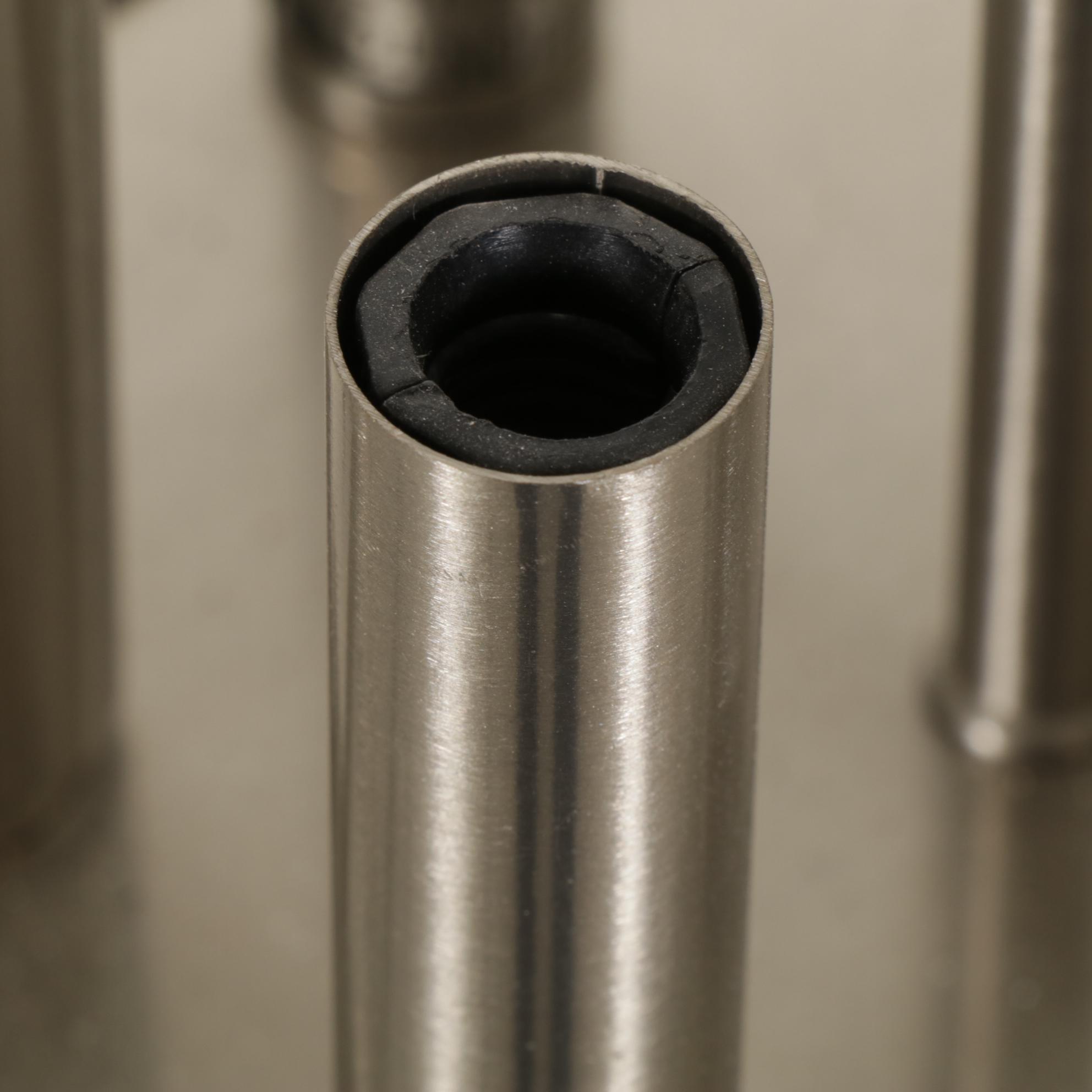 Modernist Brushed Nickel Six-Light  Chandelier, 21st Century