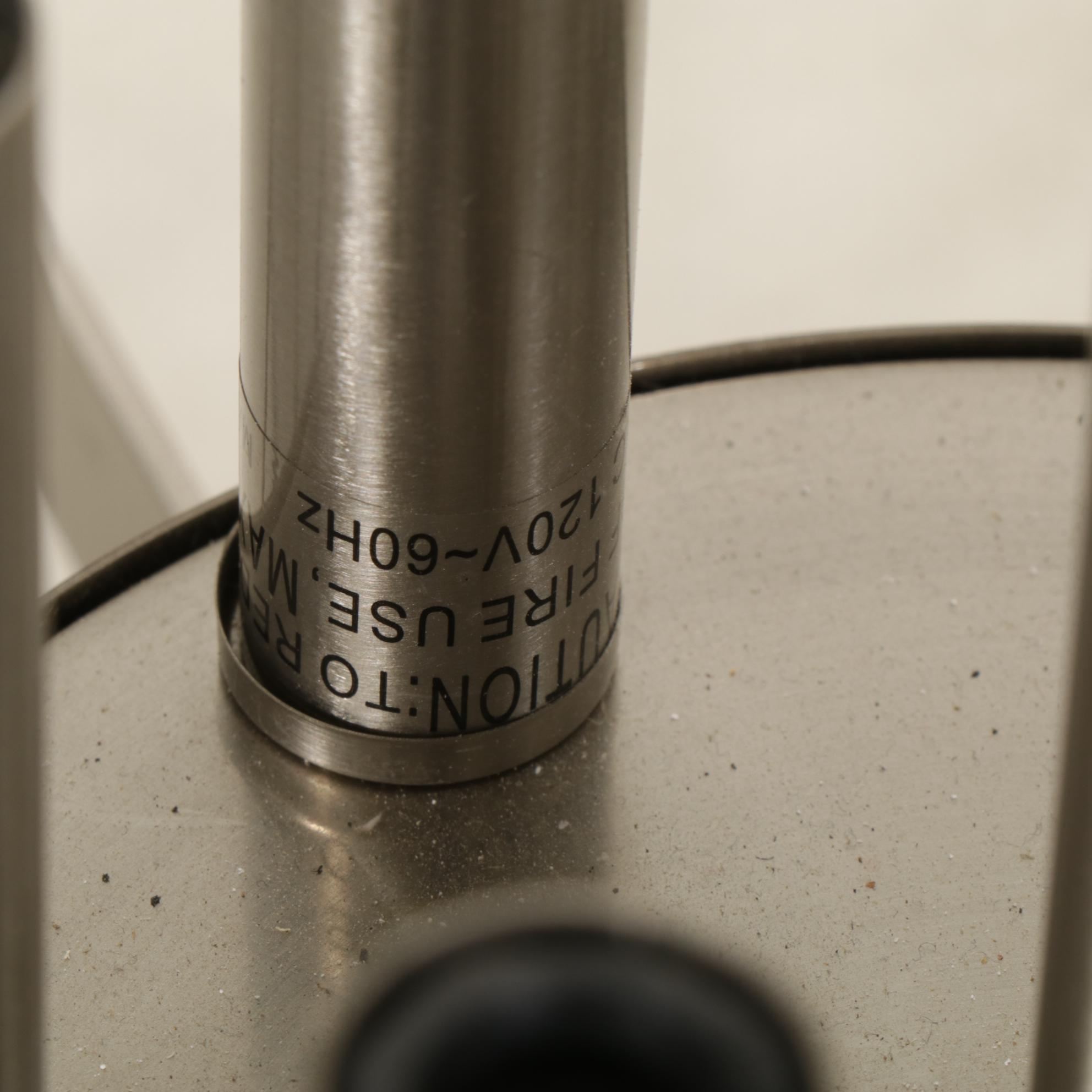 Modernist Brushed Nickel Six-Light  Chandelier, 21st Century