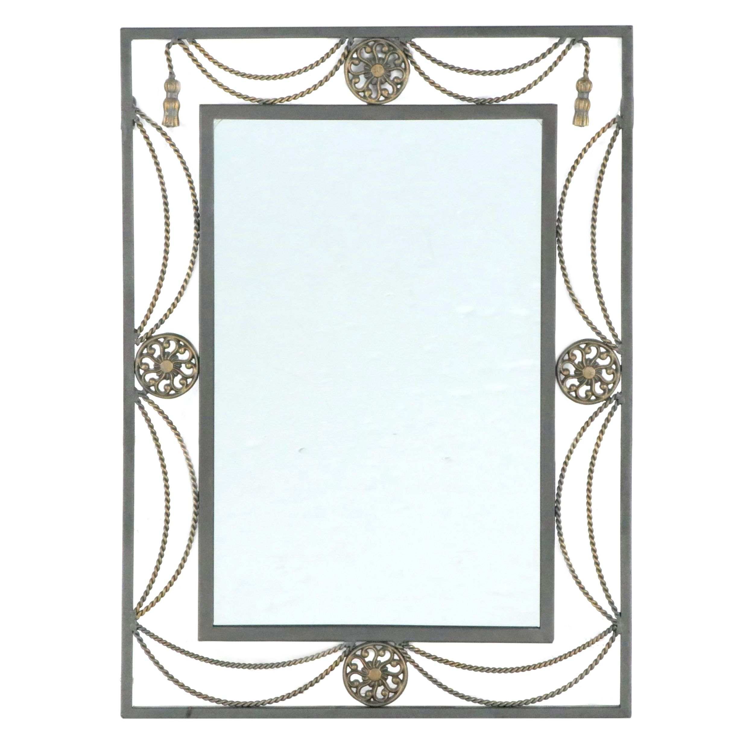 Modern Regency Style Metal Wall Mirror