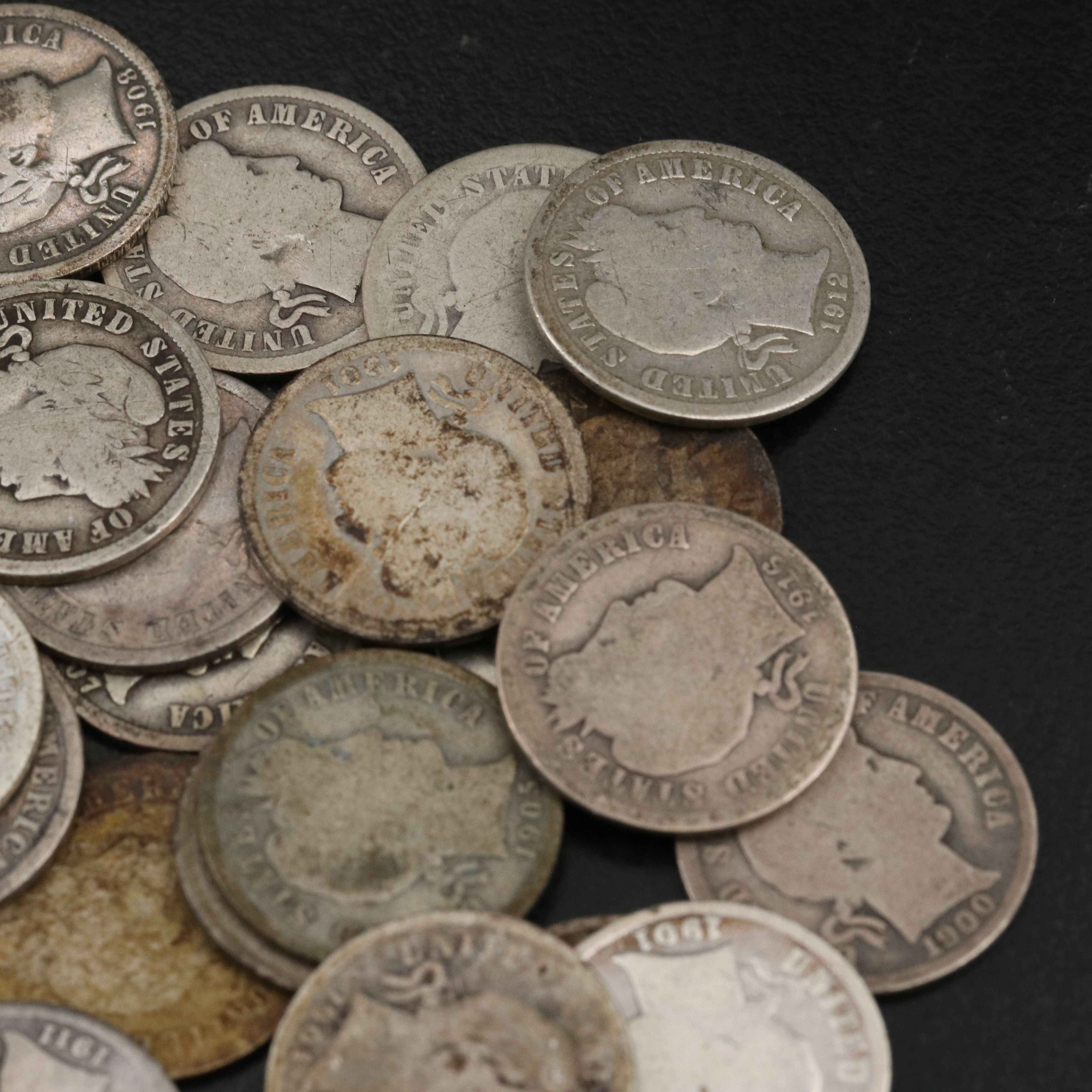 Forty Barber Silver Dimes