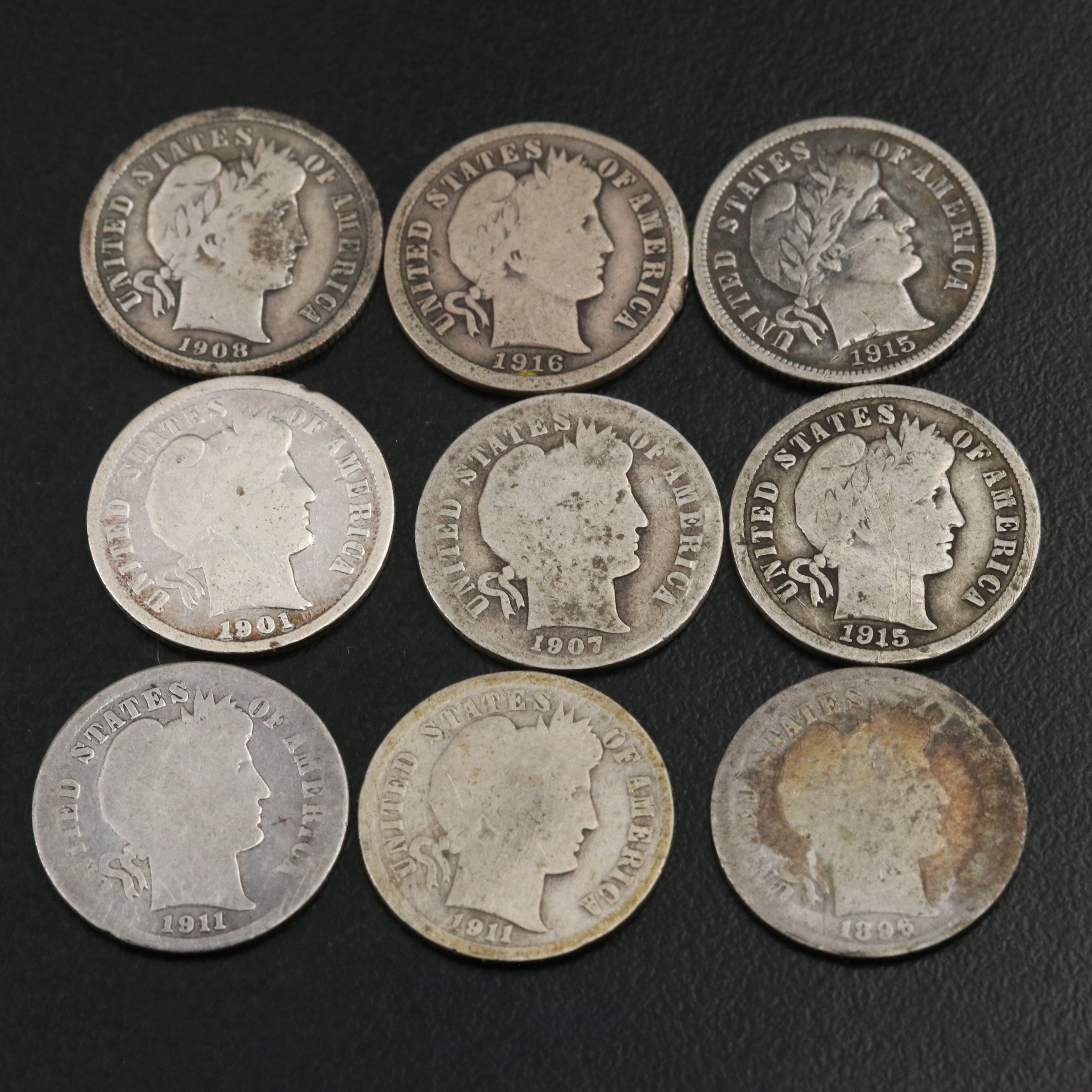 Forty Barber Silver Dimes